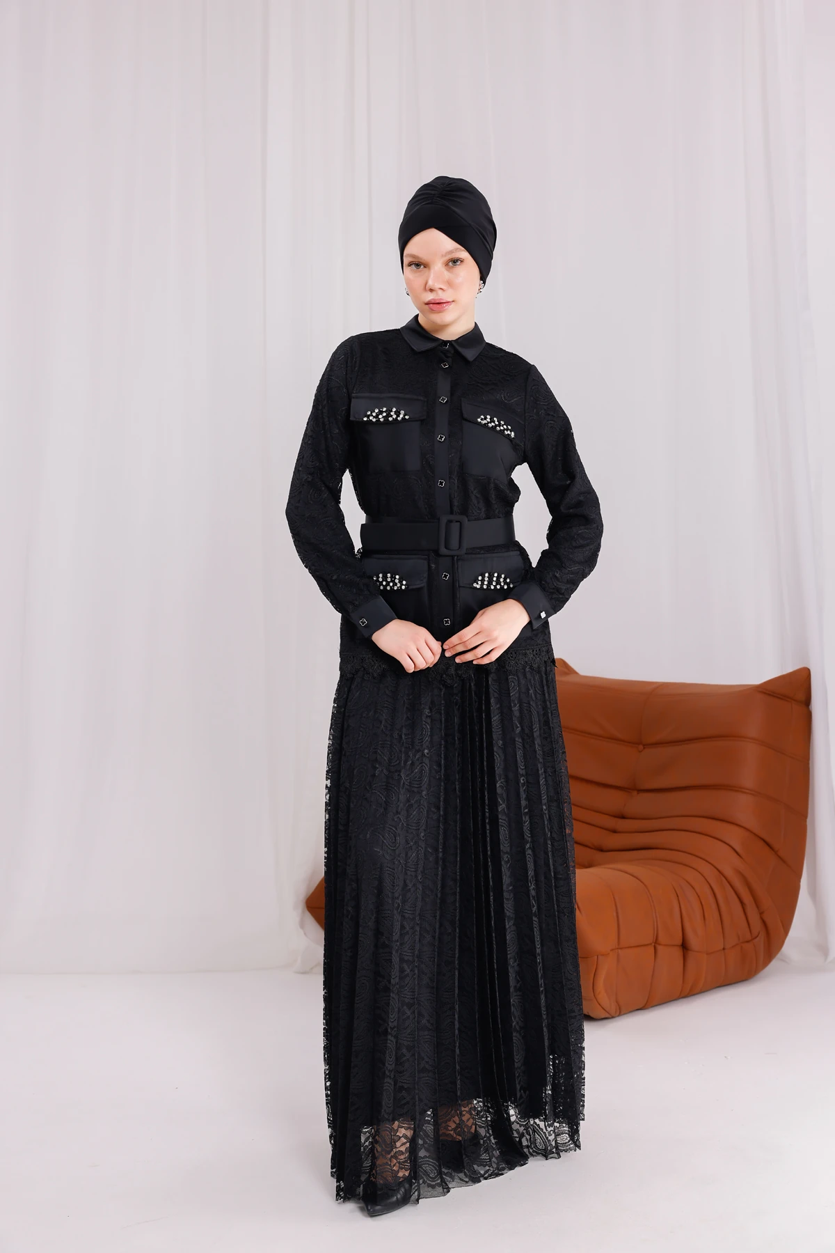 Duru Piliseli İşlemeli Takım – 3184