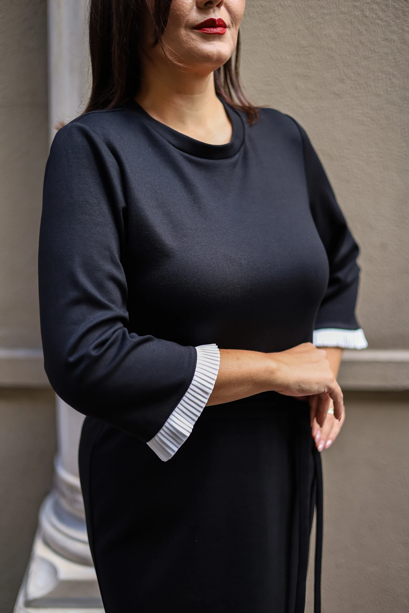 Kuşaklı Piliseli Elbise 9038