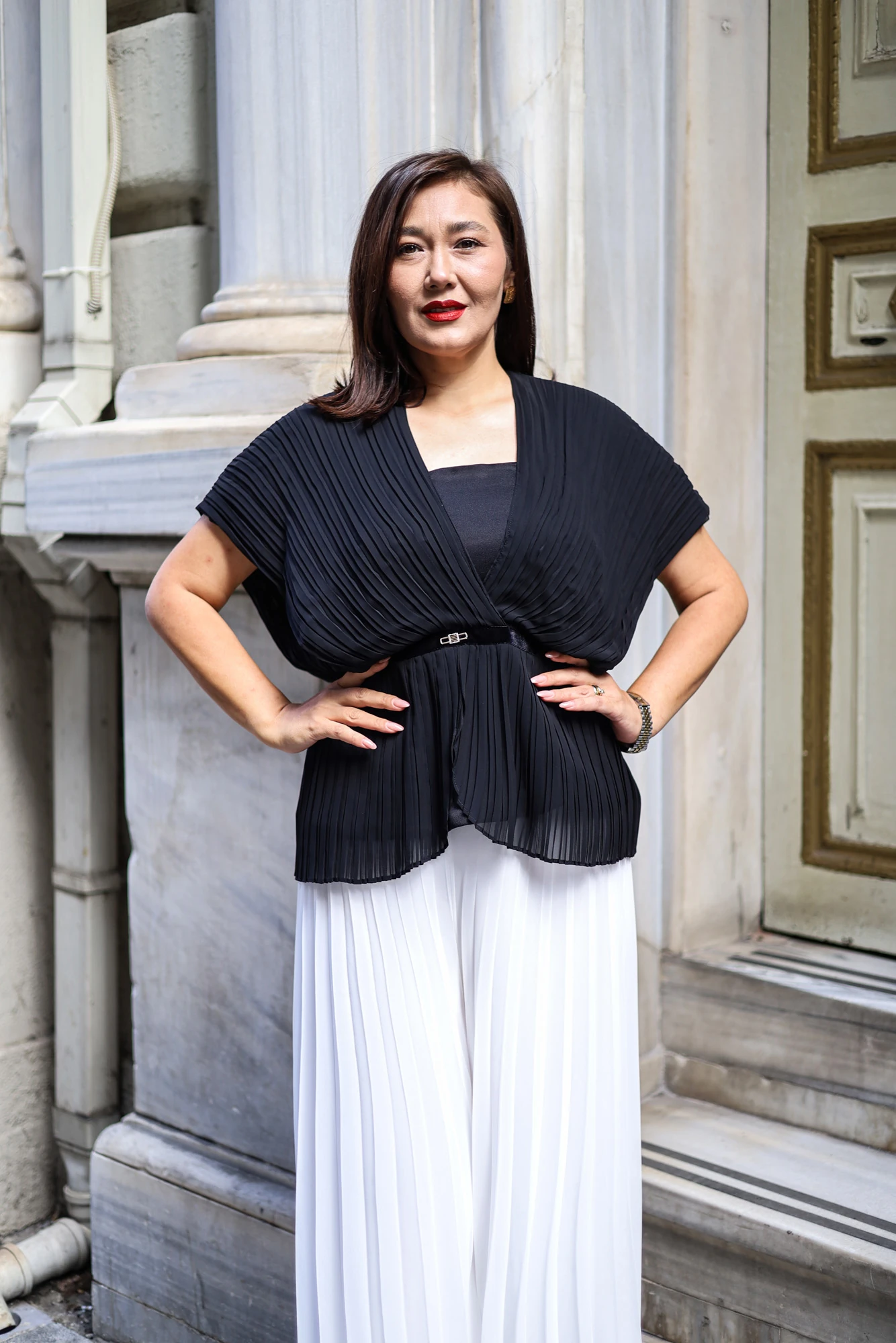 Şifon Taşlı Tulum Abiye Piliseli Takım - 9032