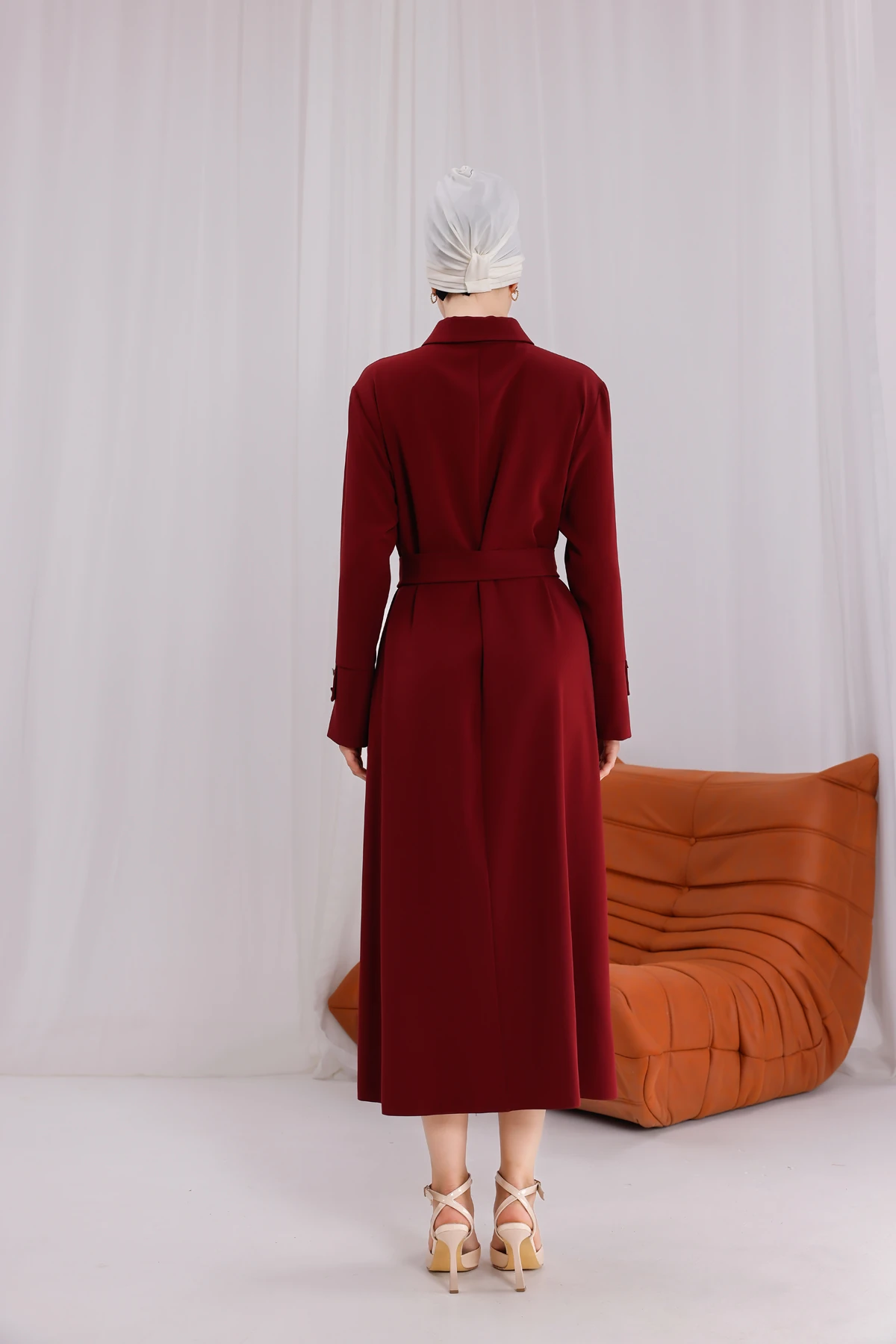 Fleur Desenli Nakış İşlemeli Kuşaklı Elbise 3263