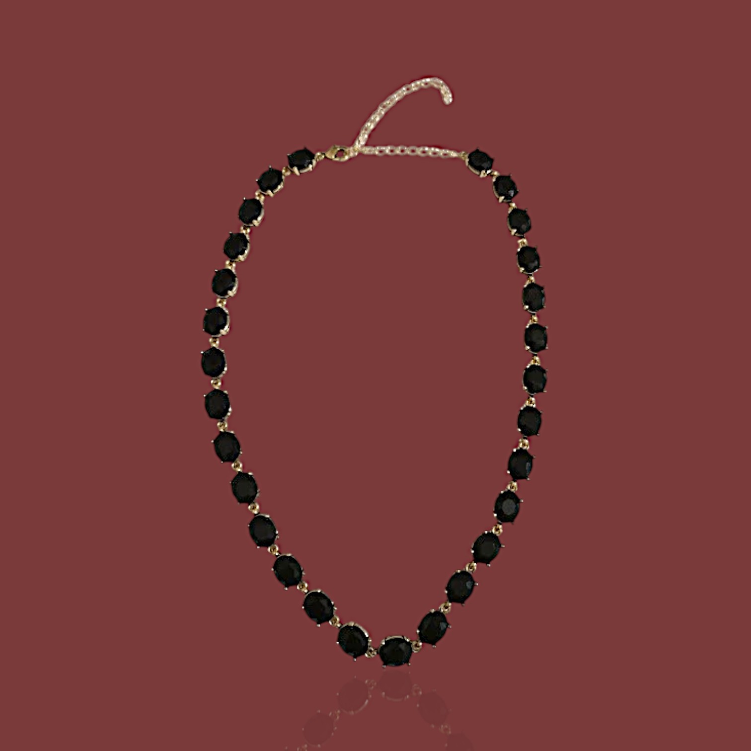 Zircon Stone Choker - black