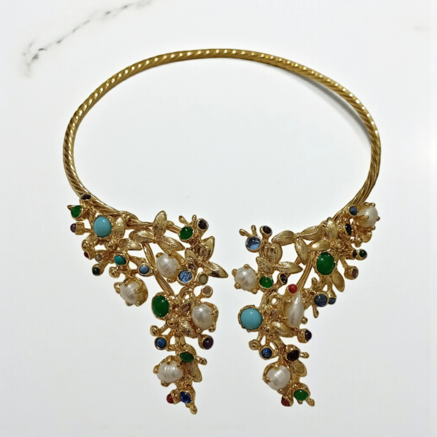 Elyapımı Altın Kaplamalı Doğal İncili Kolye