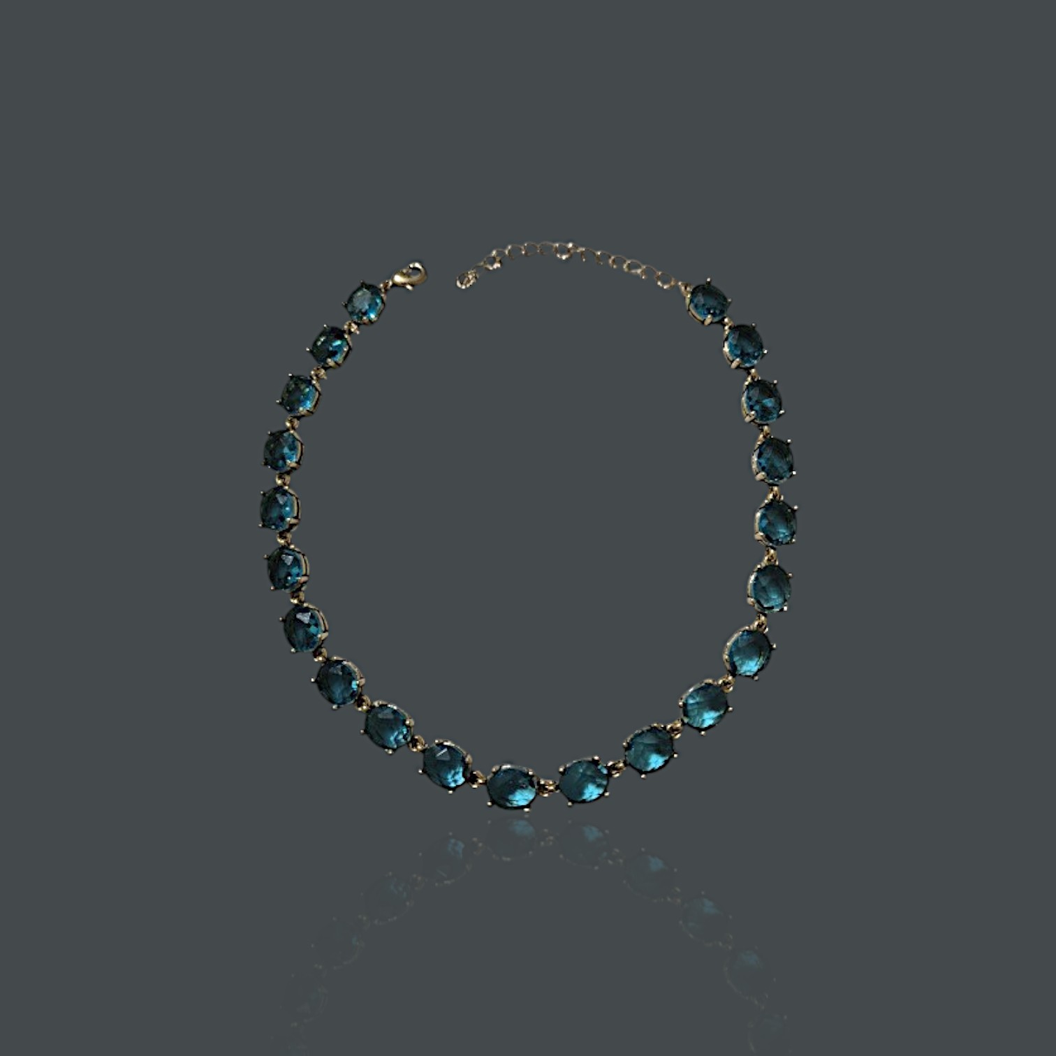 Zircon Stone Choker - Aquamarine