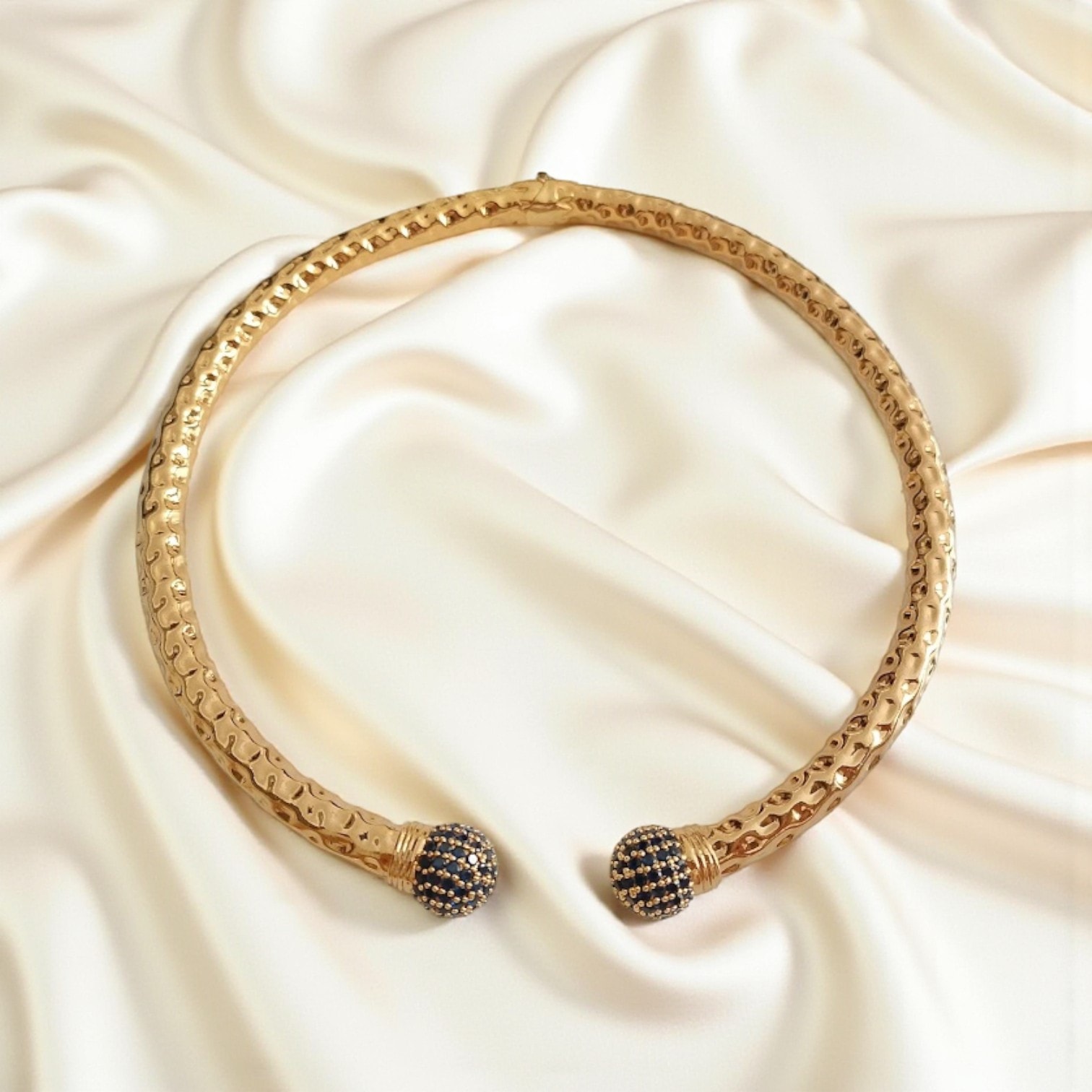 Altı Kaplamalı Zirkon Taşlı Top Choker