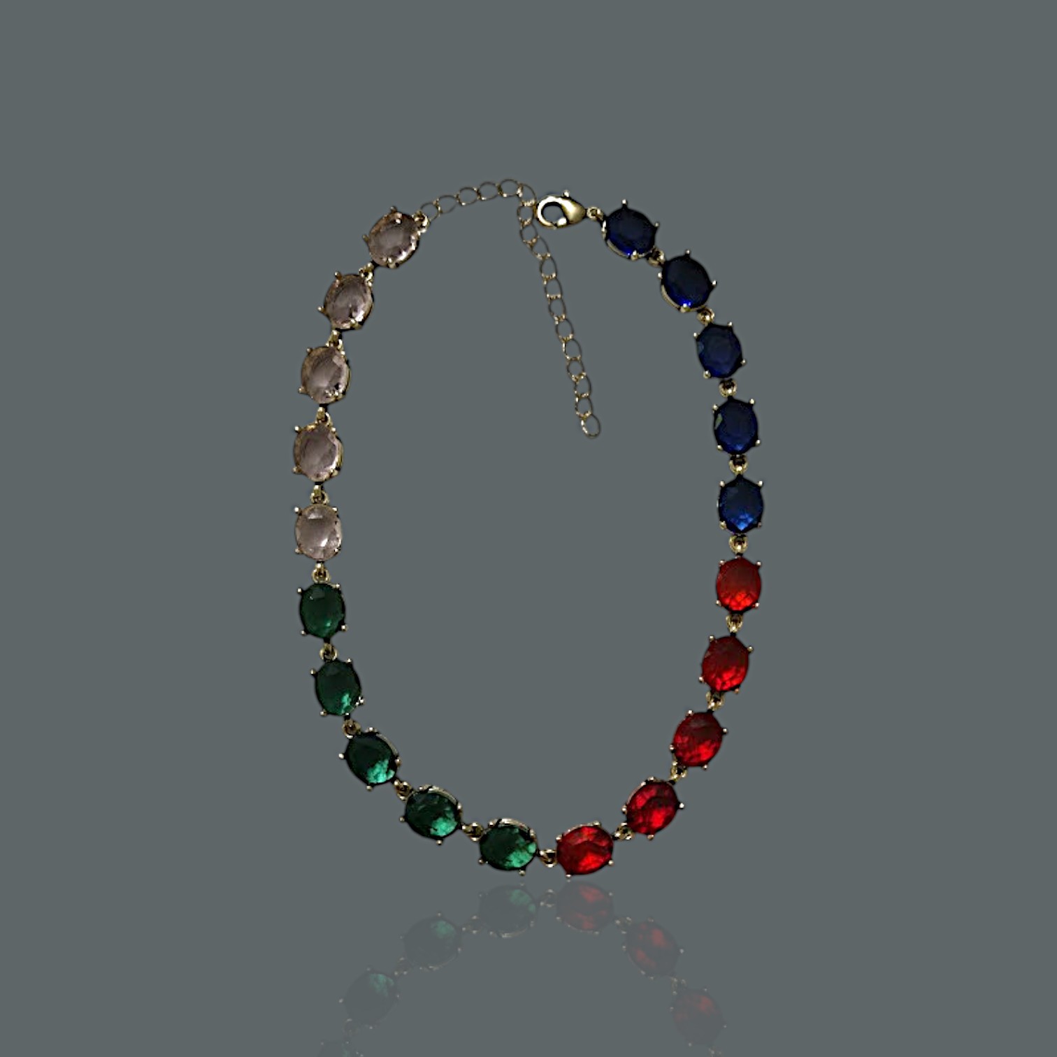 Zircon Stone Choker - mixed color