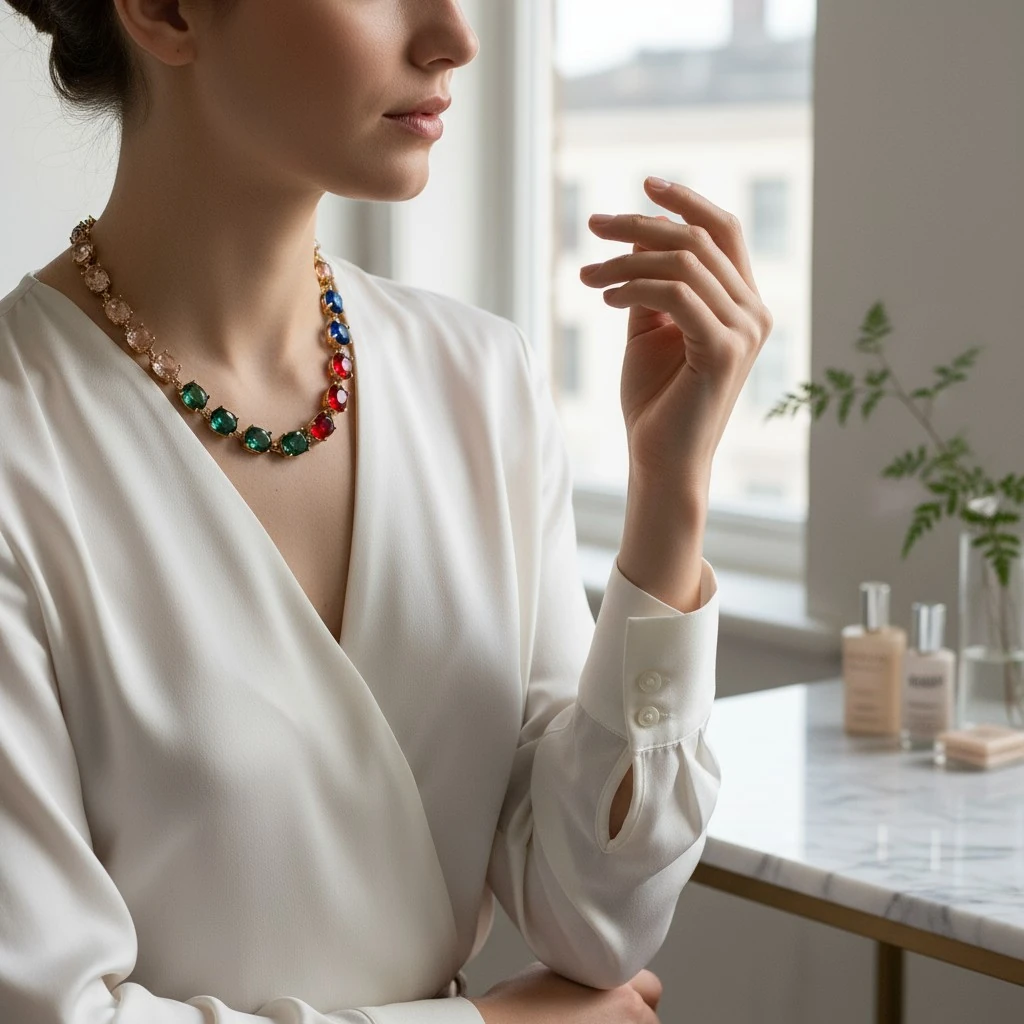 Zirkon Taşlı Choker