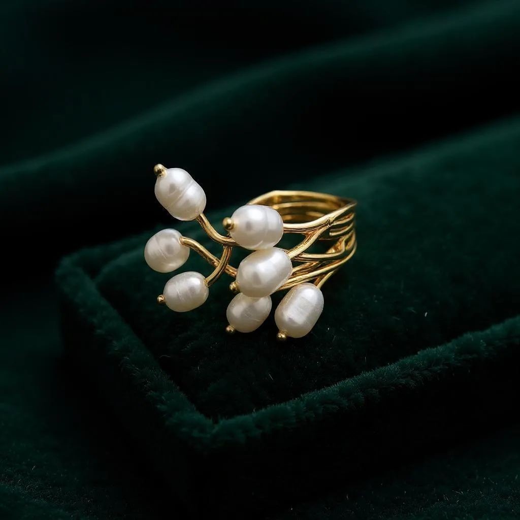 Natural Pearl Cluster Ring