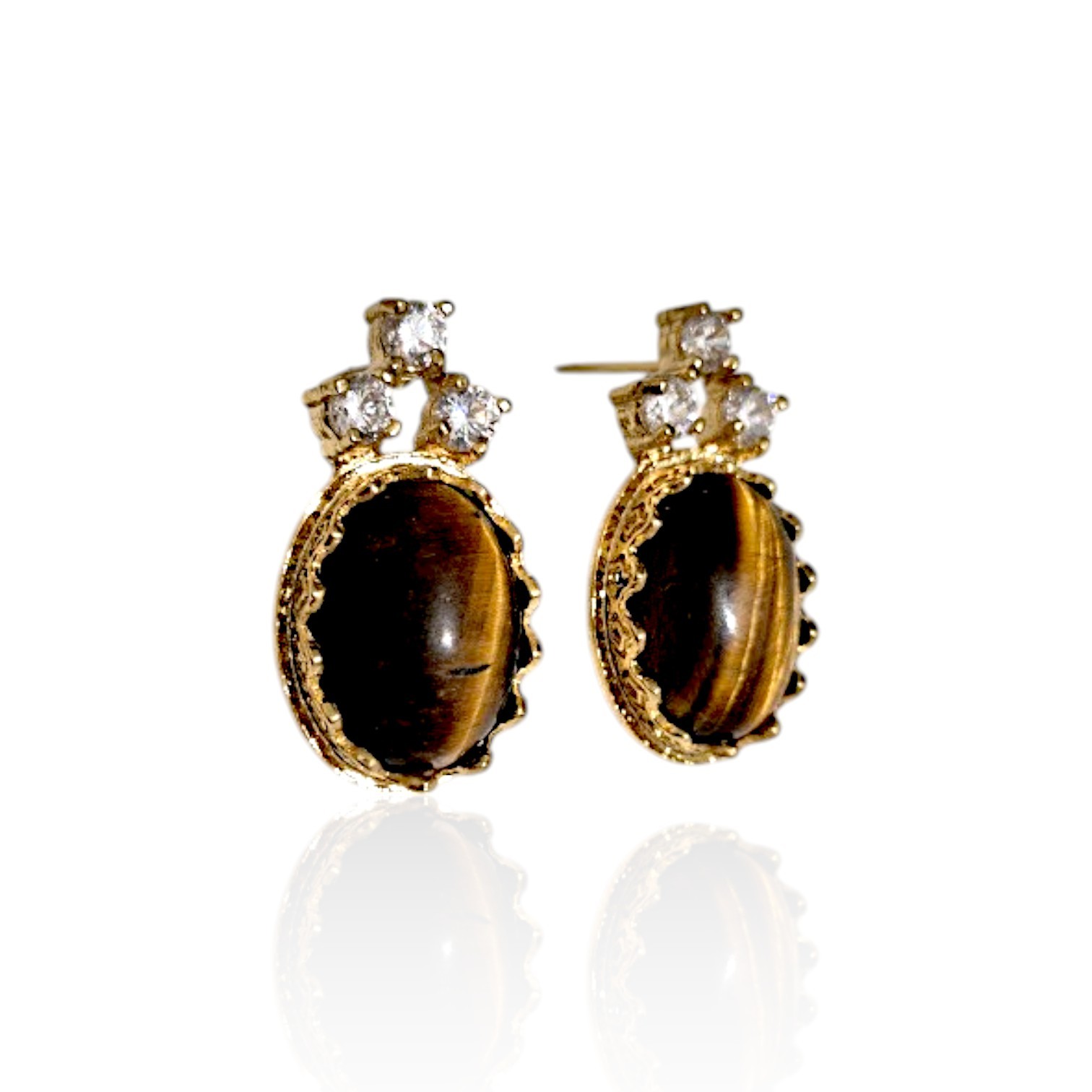 Gold Plated Tiger Eye Set