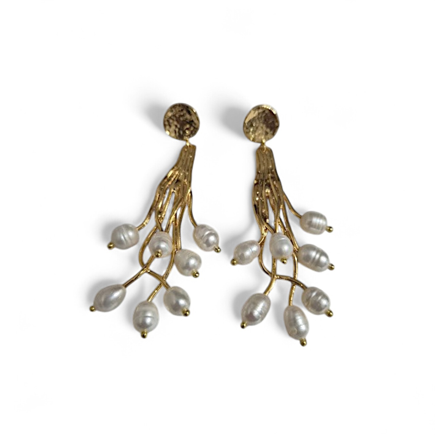 Natural Pearl Cluster Earrings
