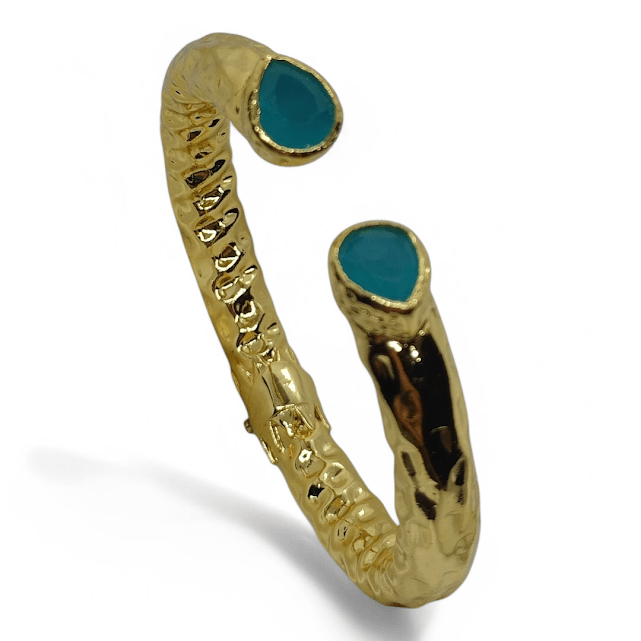 Drop Stone Pipe Bracelet - Turquoise