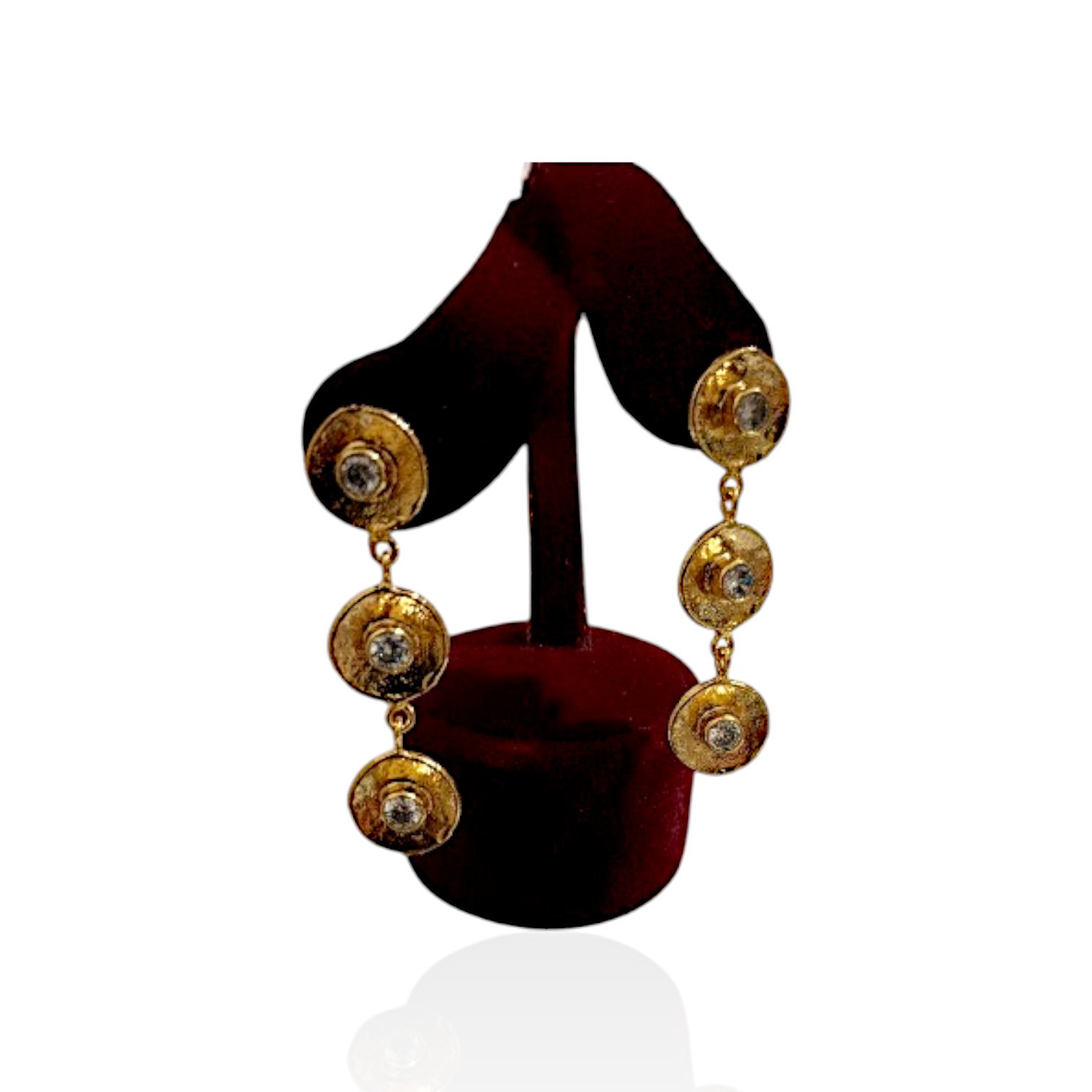 Gold Plated Zircon Clover Stone Set