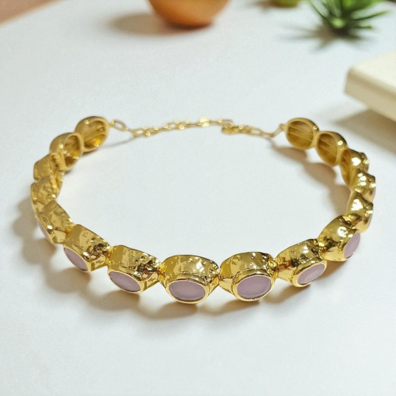 Zirkon Taşlı Bonbe Model Choker