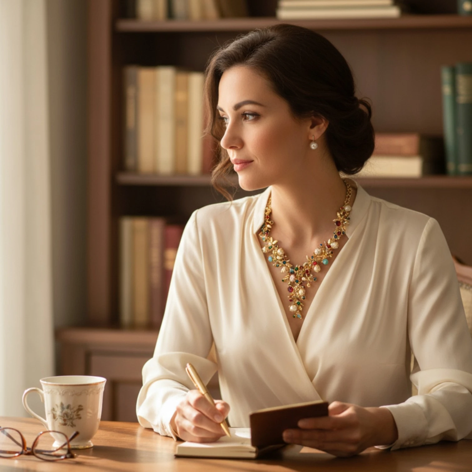 Elyapımı Altın Kaplamalı Doğal İncili Kolye - Mixed color