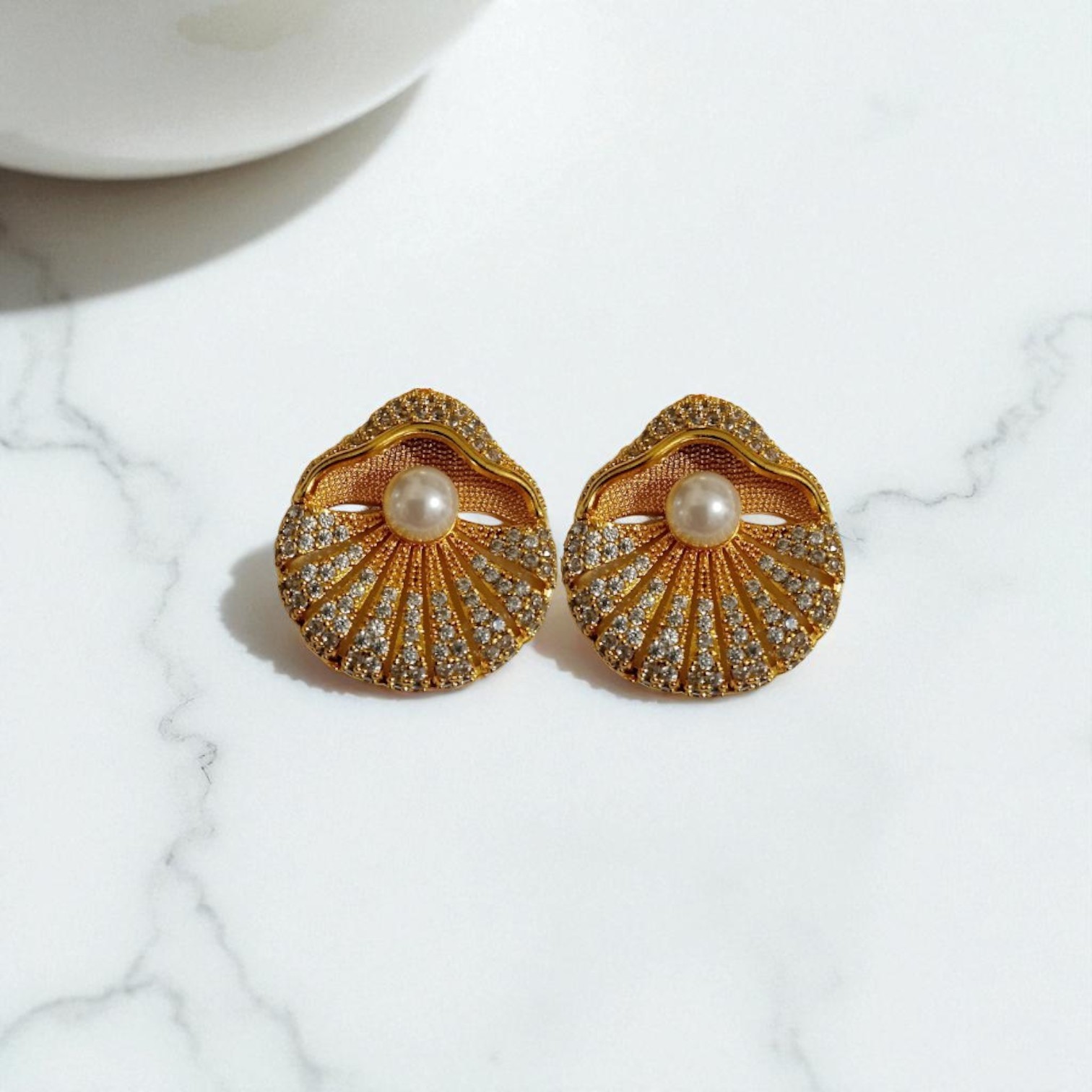 Gold-Plated Seashell Design Earrings