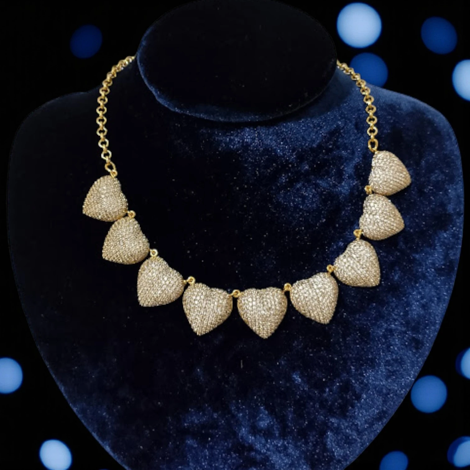 Gold Plated Necklace with Zircon Stones