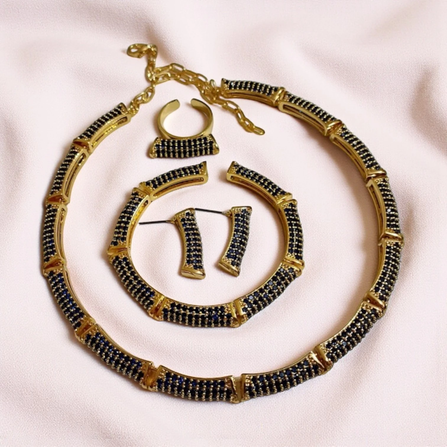 Zirkon Taşlı İnce Bambo Set