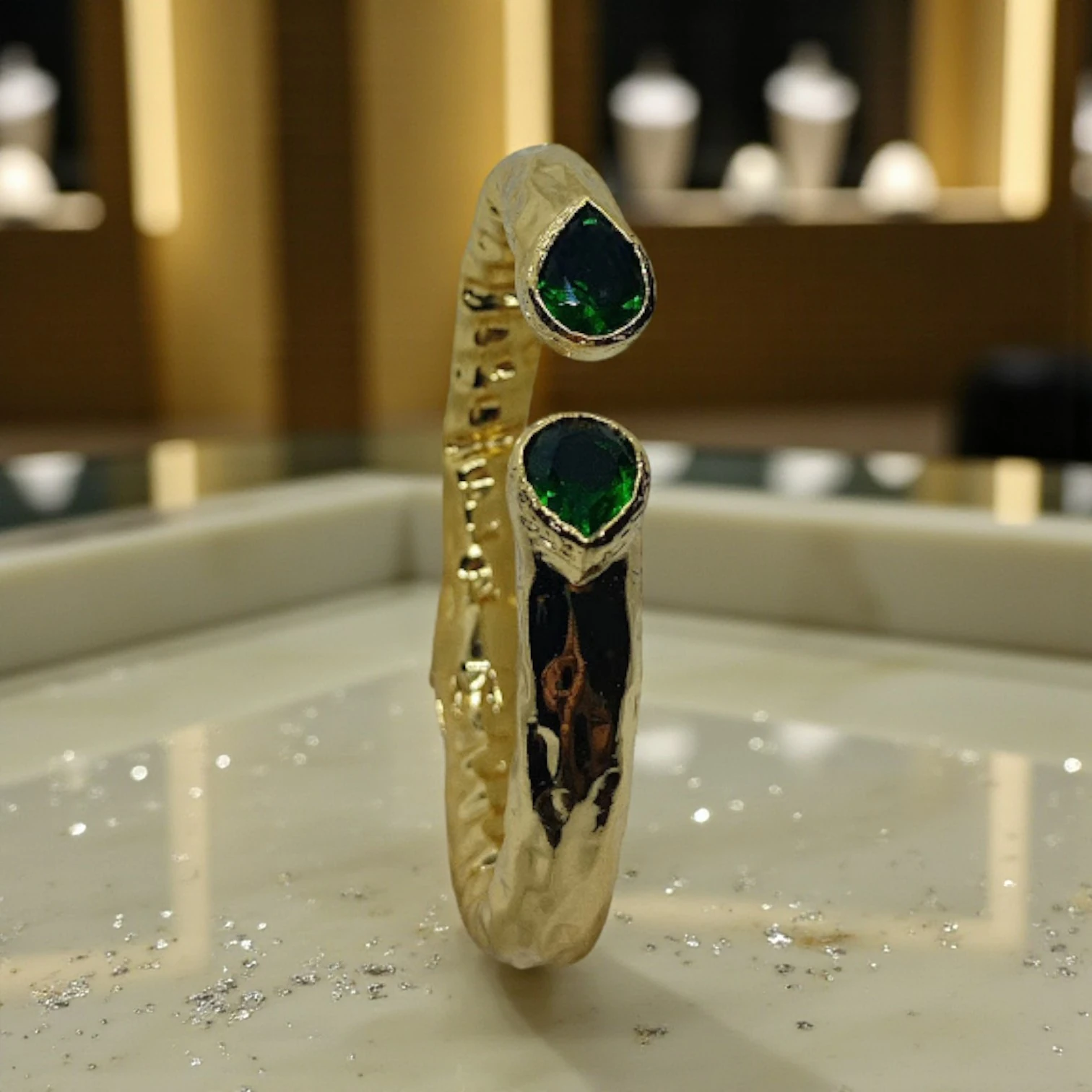 Damla Taş Boru Bilezik - Yeşil