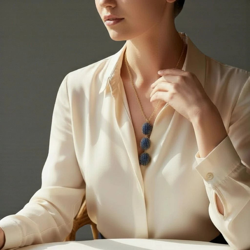 Zirkon Taşlı Altın Kaplamalı Bombe Kolye