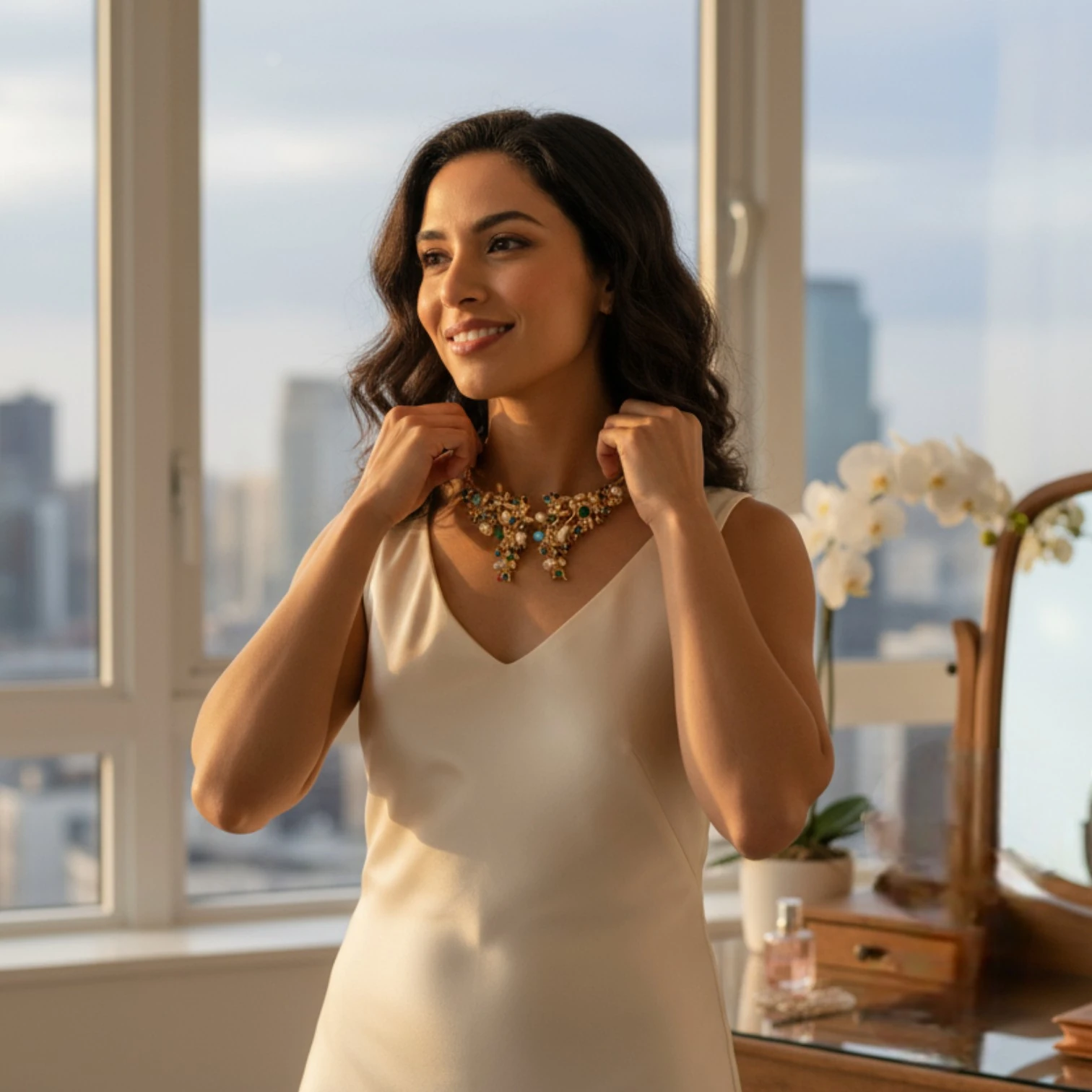 Elyapımı Altın Kaplamalı Doğal İncili Kolye - Mixed color