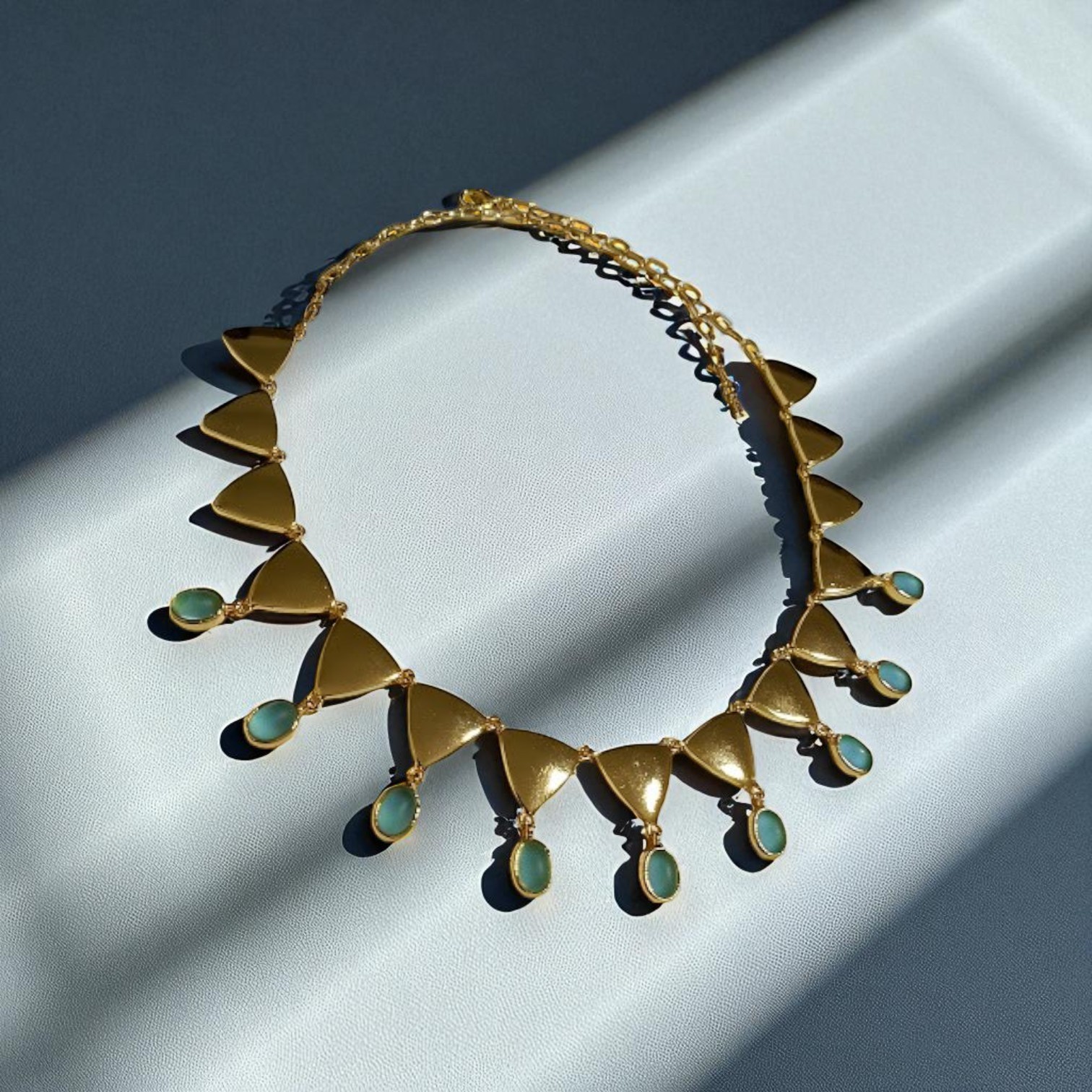 Handmade Gold Plated Triangle Necklace