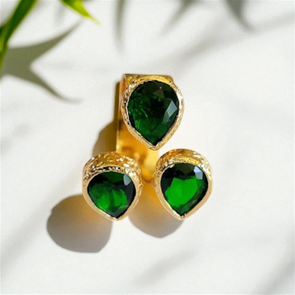 Gold Plated Zircon Drop Stone Set