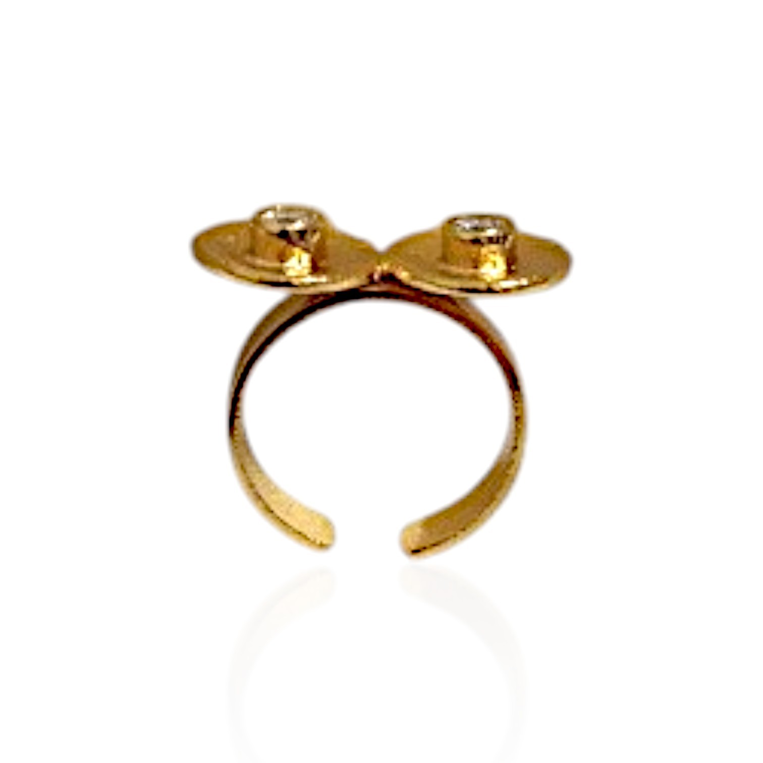 Gold Plated Zircon Clover Stone Set