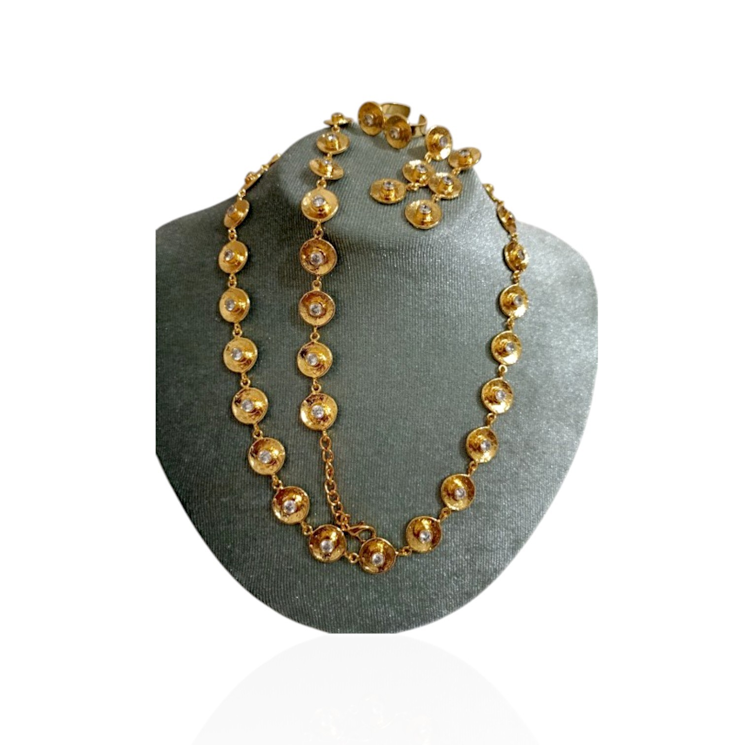 Gold Plated Zircon Clover Stone Set