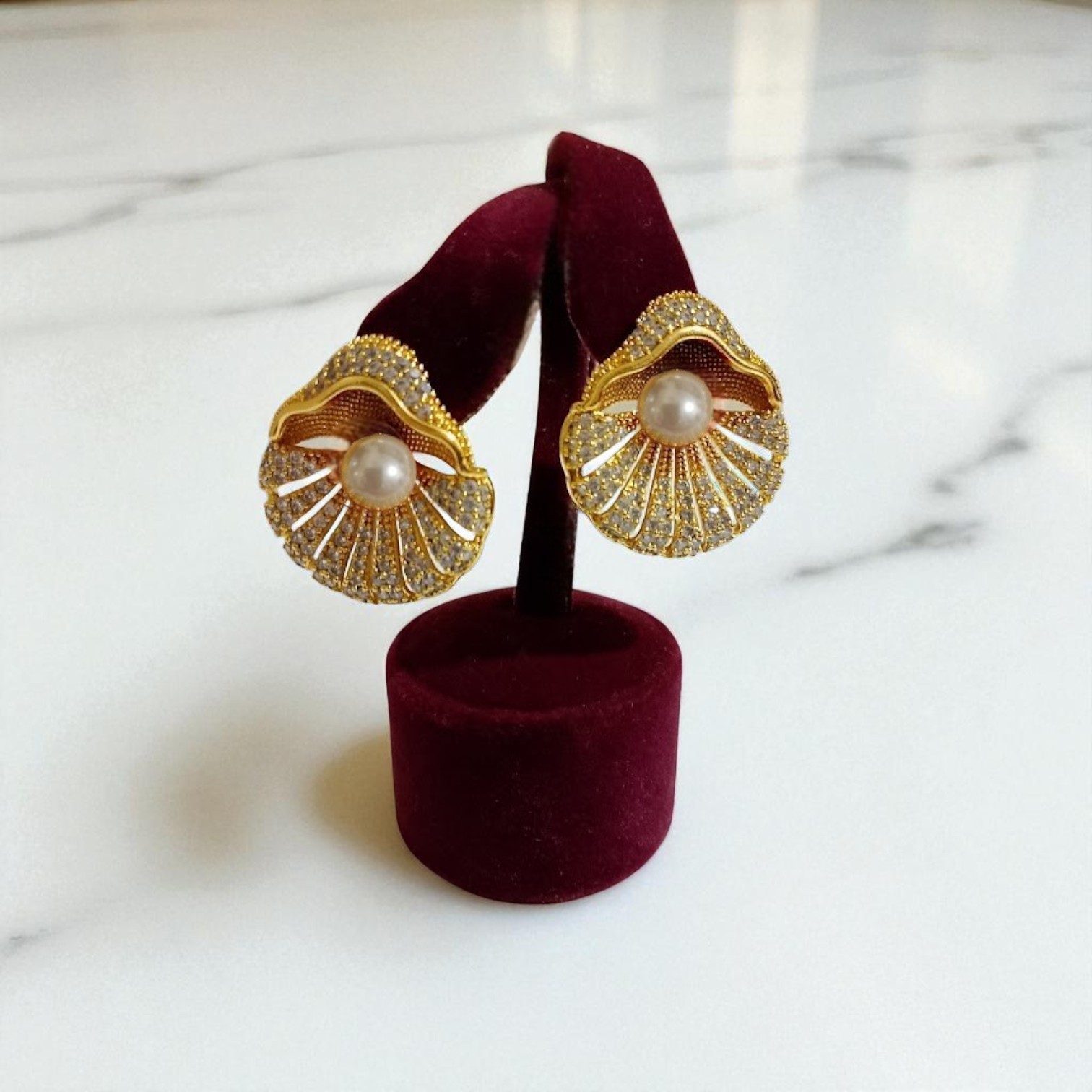Gold-Plated Seashell Design Earrings