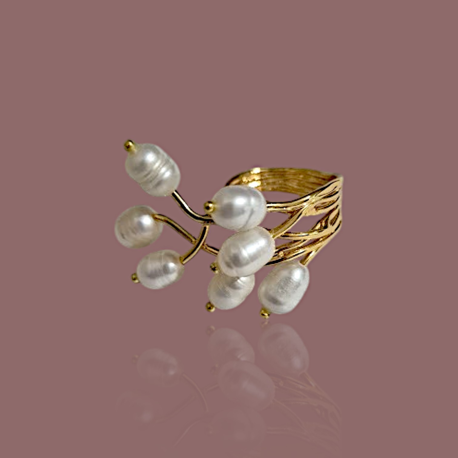 Natural Pearl Cluster Ring