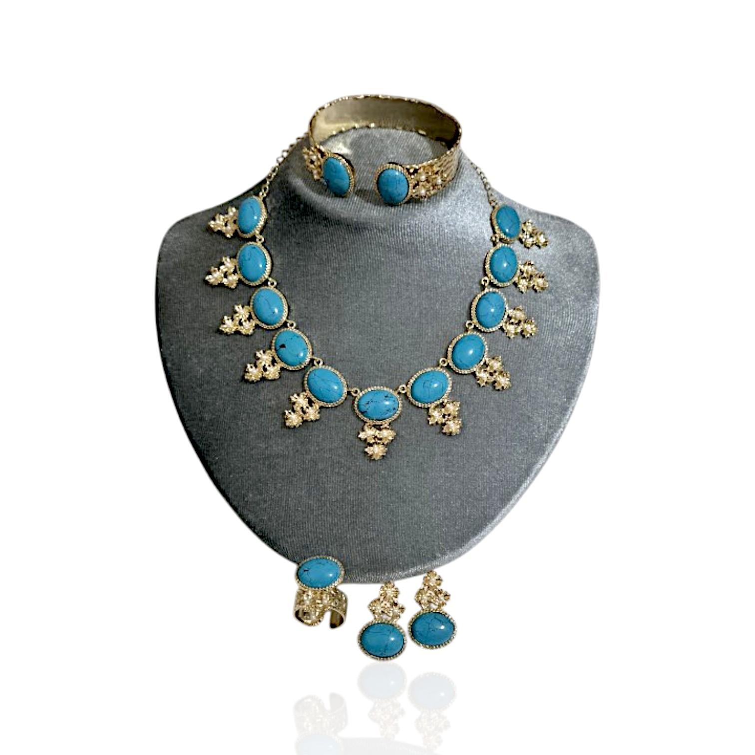 Gold Plated Turquoise Set - Turquoise