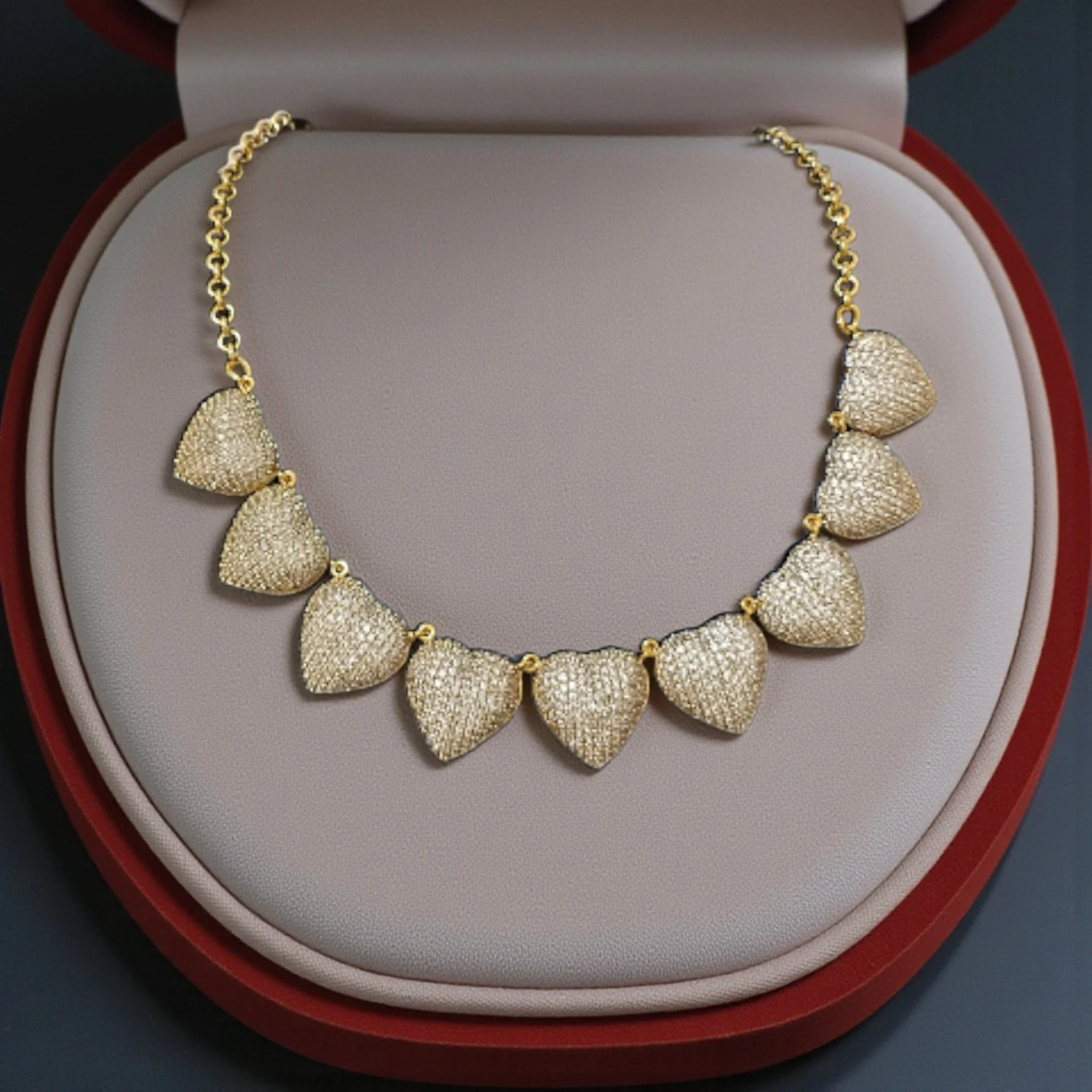 Zirkon Taşlı Altın Kaplamalı Kolye - Beyaz