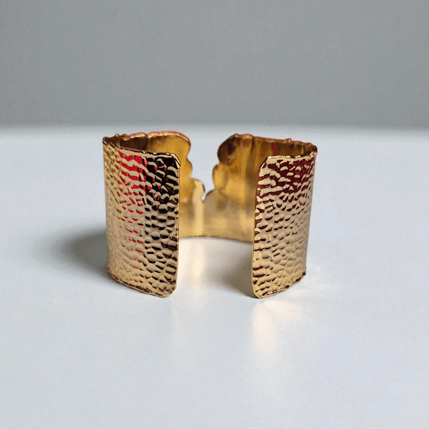 Gold Plated Cat's Eye Oval Stone Cuff Set