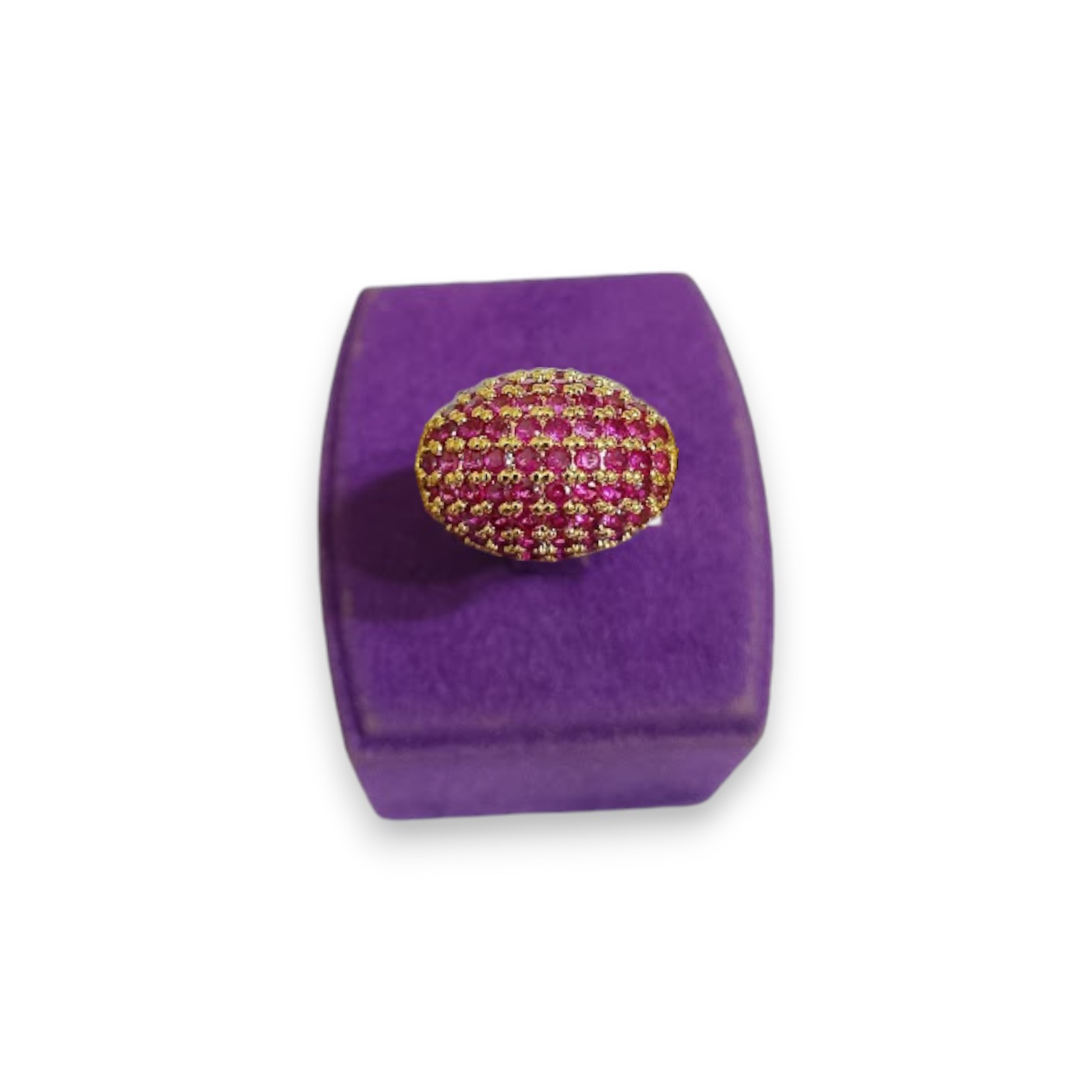 Gold Plated Zircon Stone Bombe Model Ring