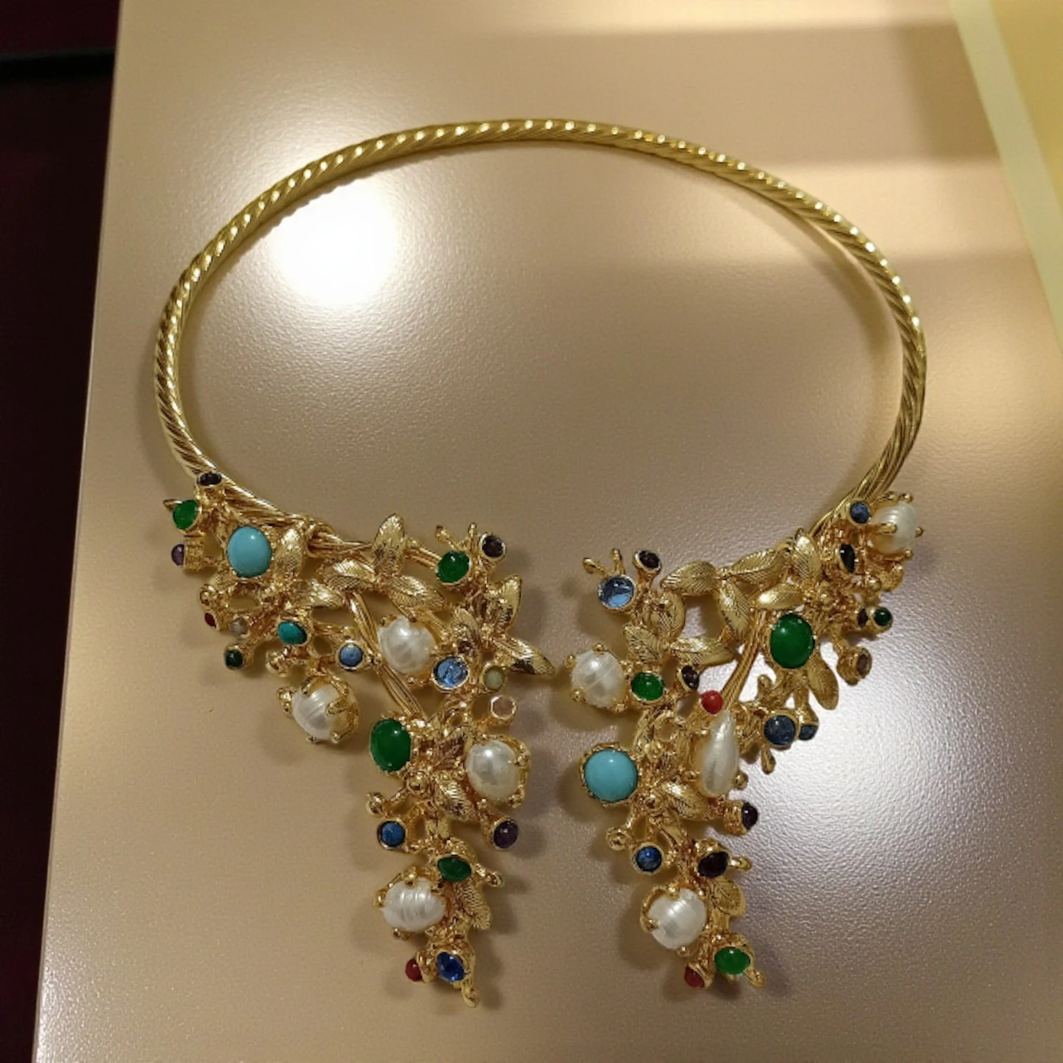 Elyapımı Altın Kaplamalı Doğal İncili Kolye