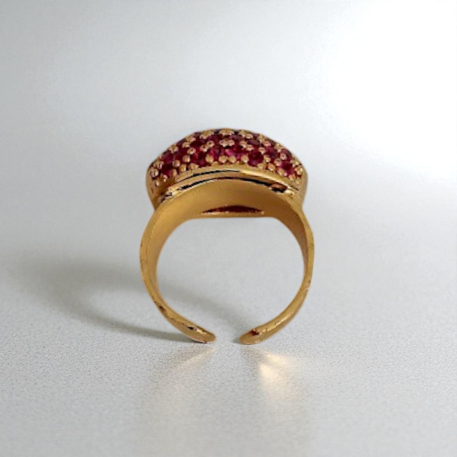 Gold Plated Zircon Stone Bombe Model Ring