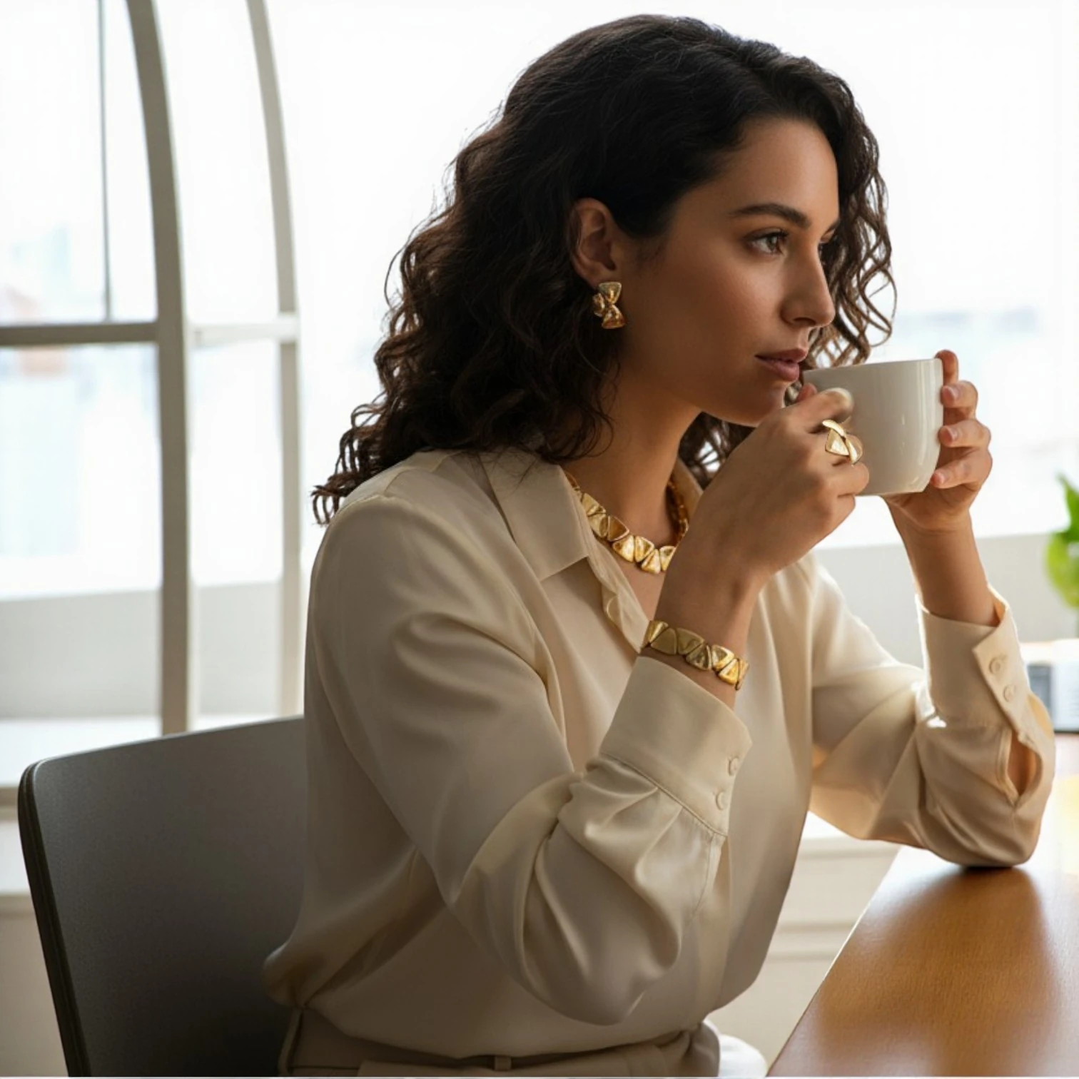 Gold Plated Triangle Set