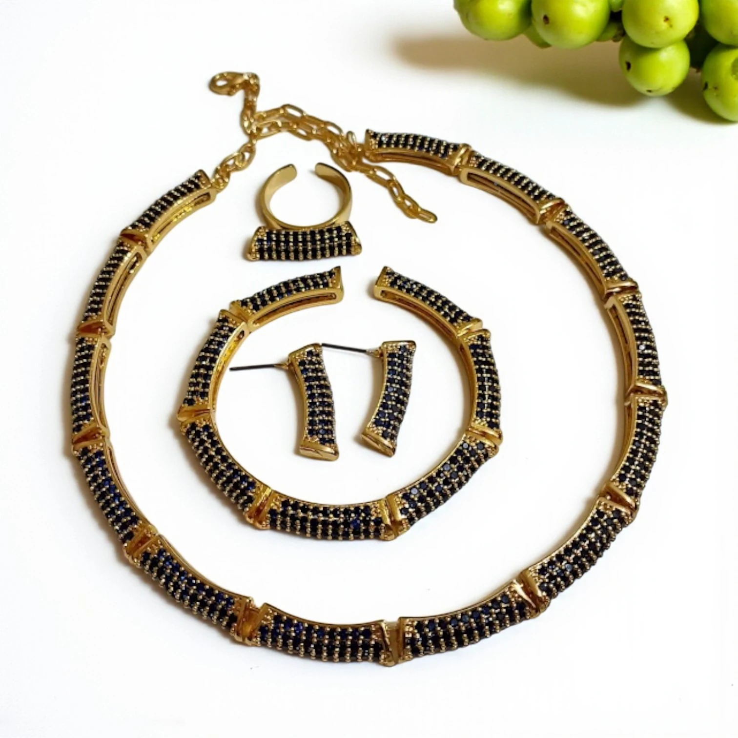 Zirkon Taşlı İnce Bambo Set