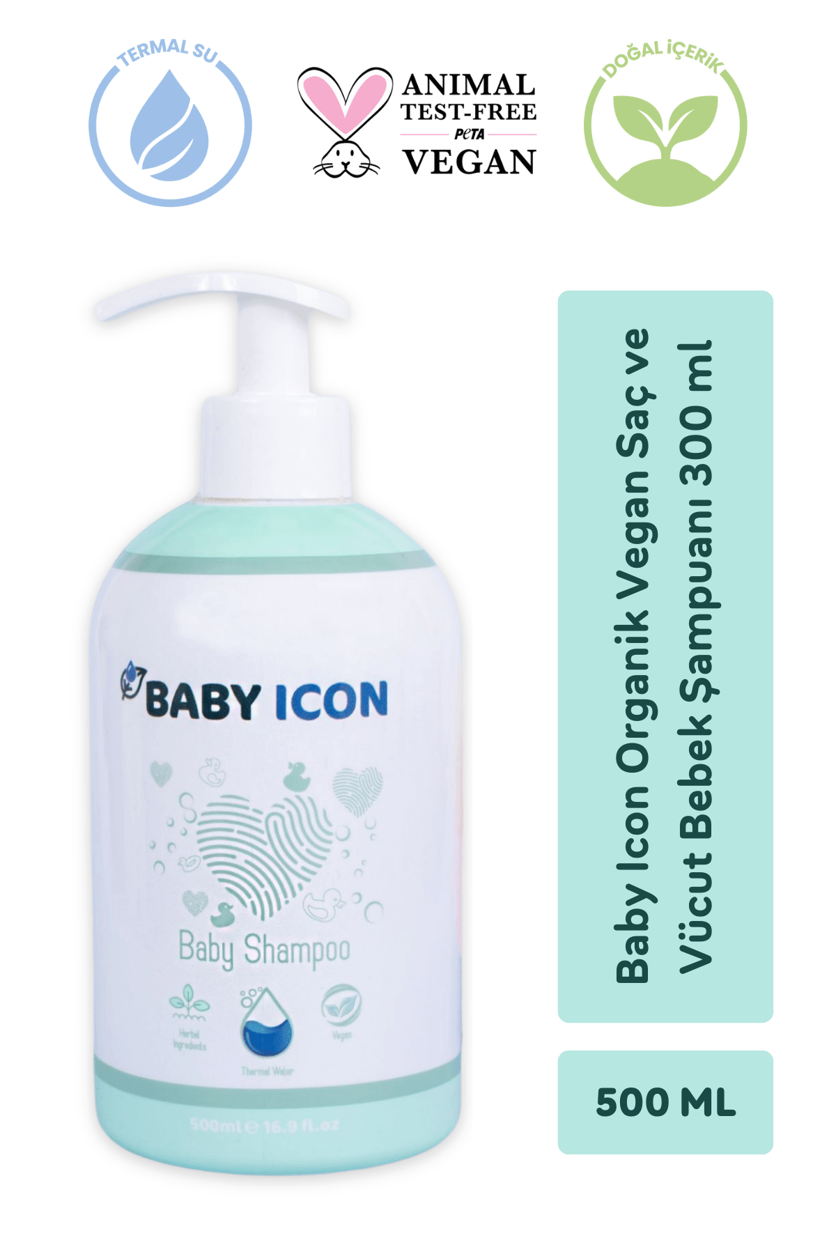 Baby Icon Organik Vegan Saç ve Vücut Bebek Şampuanı 500 ml