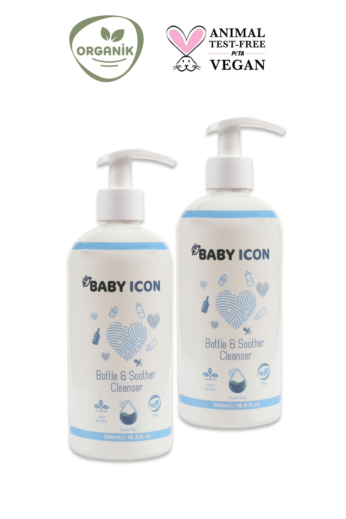 Baby Icon Organik Vegan Emzik ve Biberon Temizleyici 500ml 2'li Paket