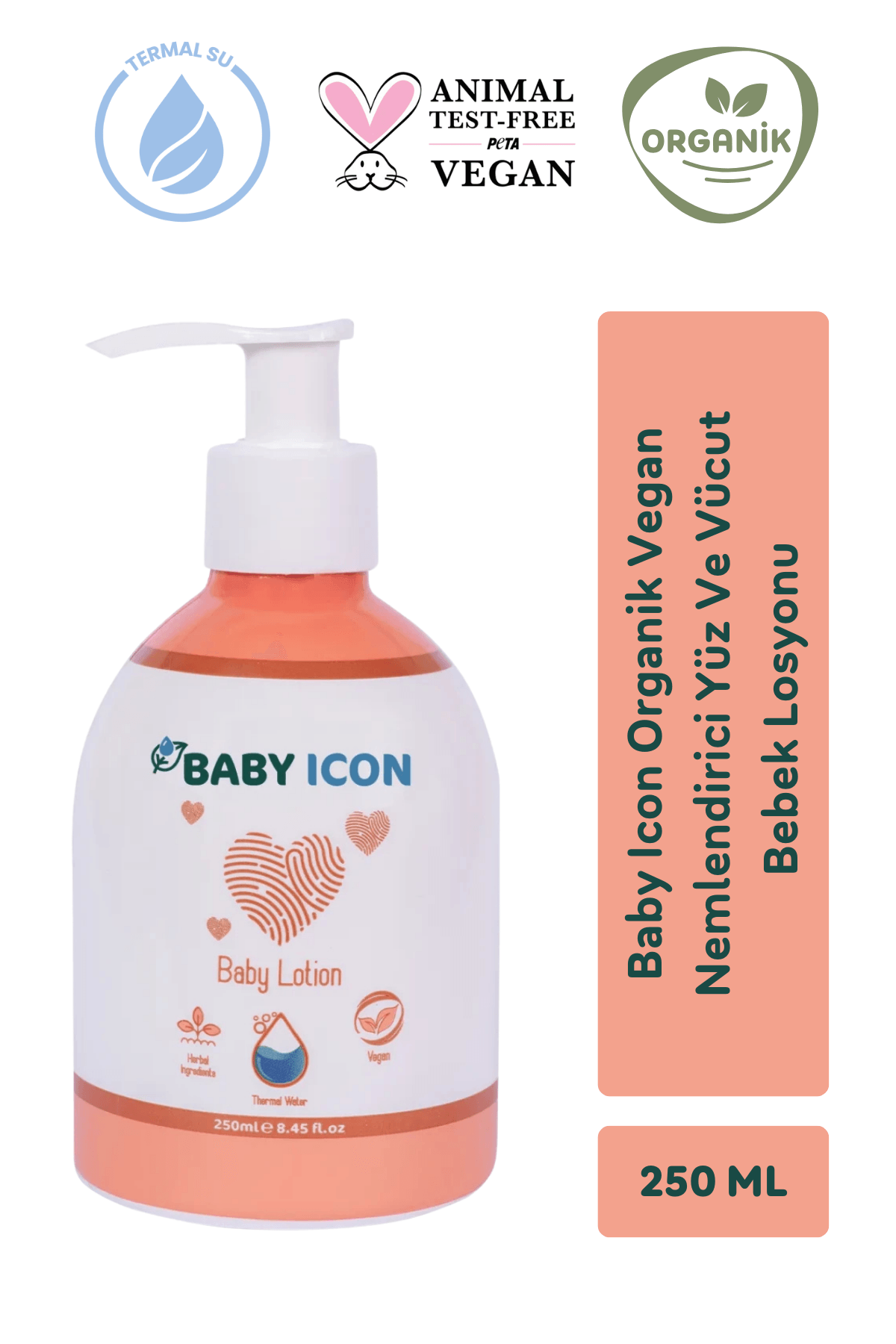 Baby Icon Organik Vegan Nemlendirici Yüz Ve Vücut Bebek Losyonu 250 ml 4'lü Paket