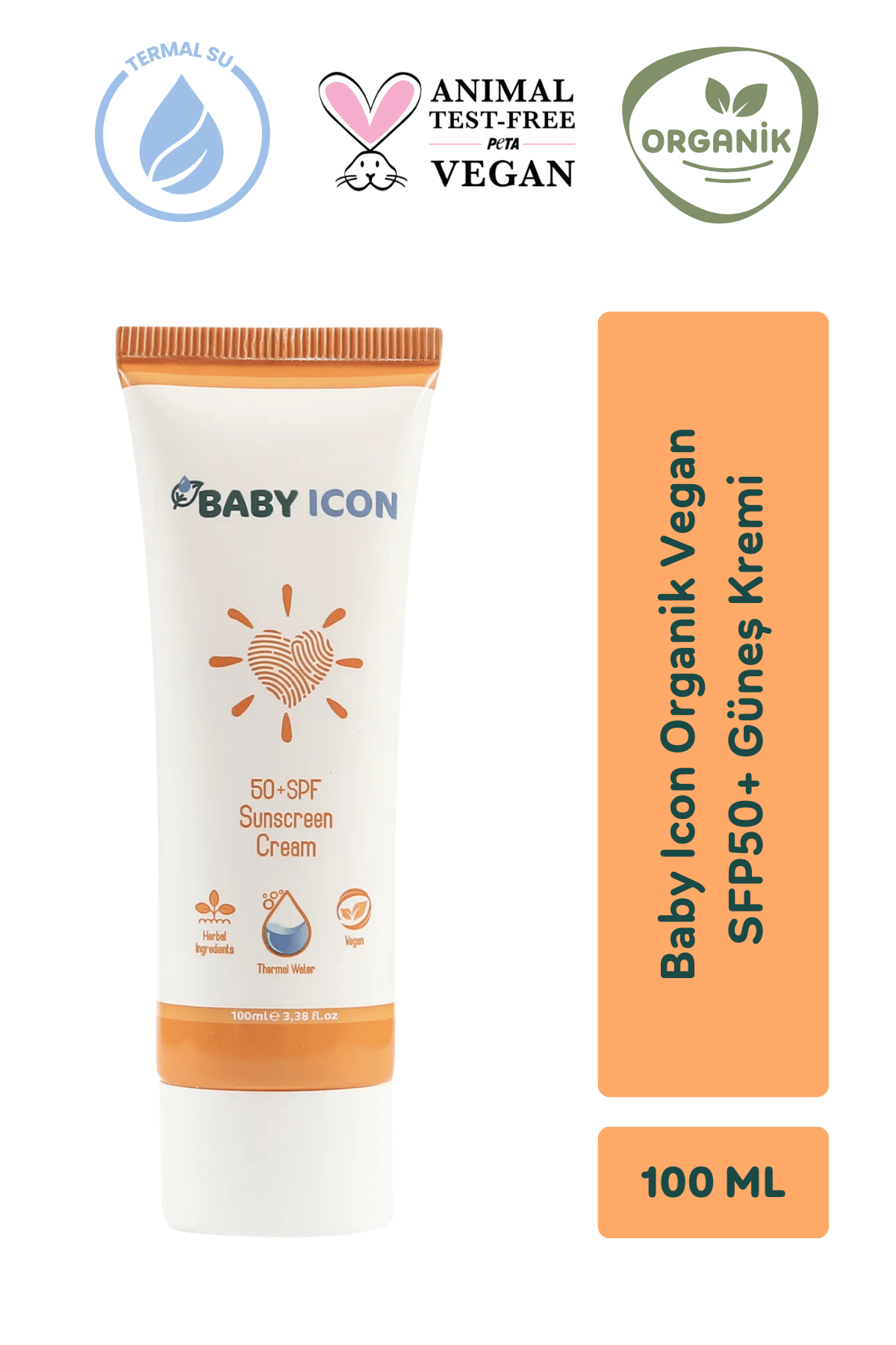 Baby Icon Organik Vegan SFP50+ Güneş Kremi 100 ml 4'lü Paket