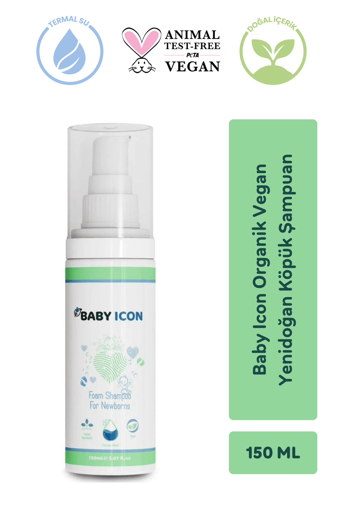 Baby Icon Organik Vegan Yenidoğan Köpük Şampuan 150 ml