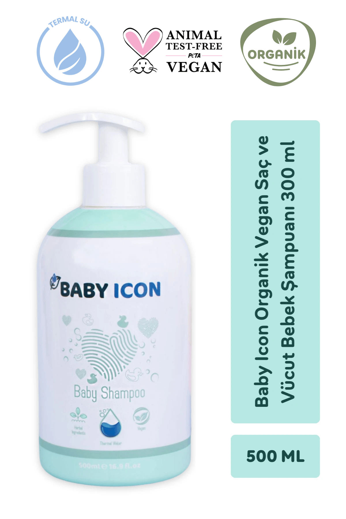 Baby Icon Organik Vegan Saç ve Vücut Bebek Şampuanı 500 ml