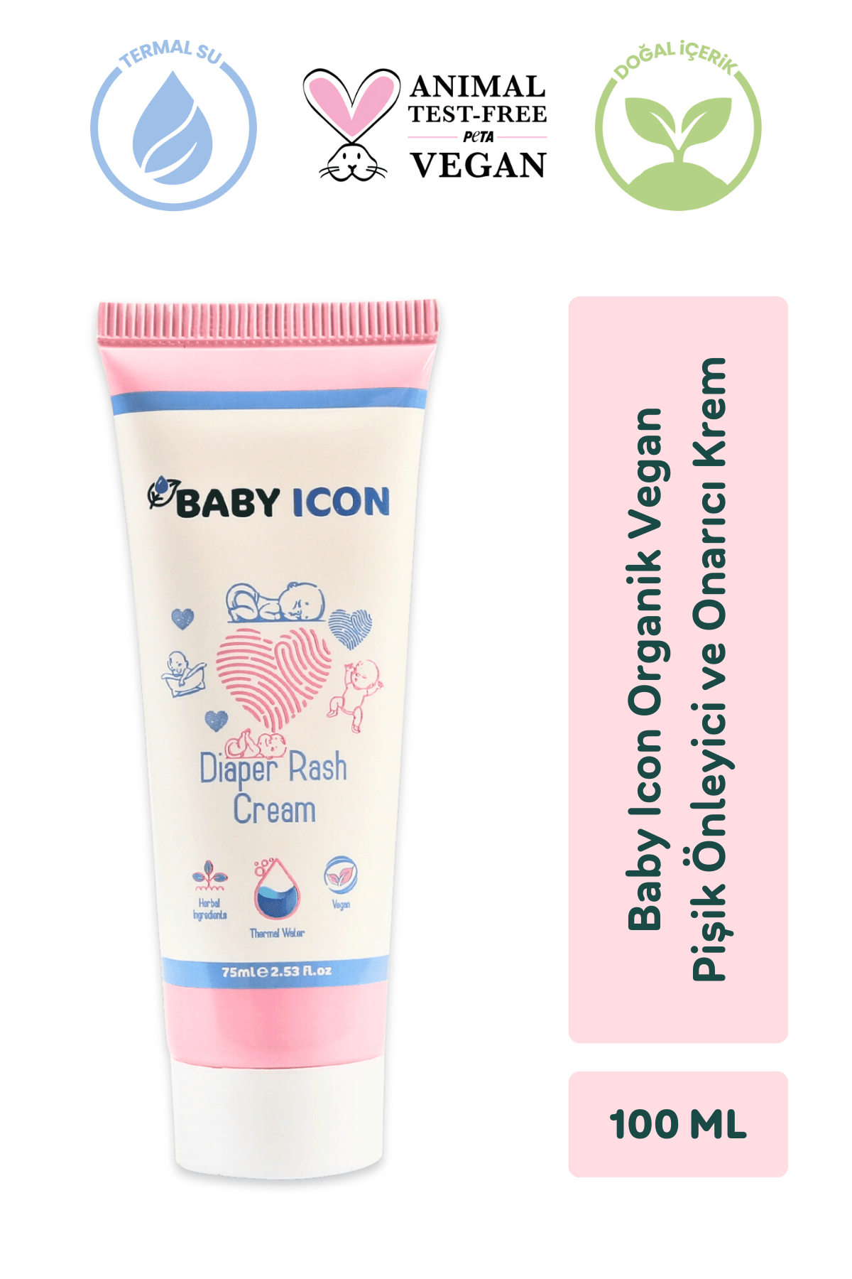 Baby Icon Organik Vegan Pişik Önleyici ve Onarıcı Krem 75 ml