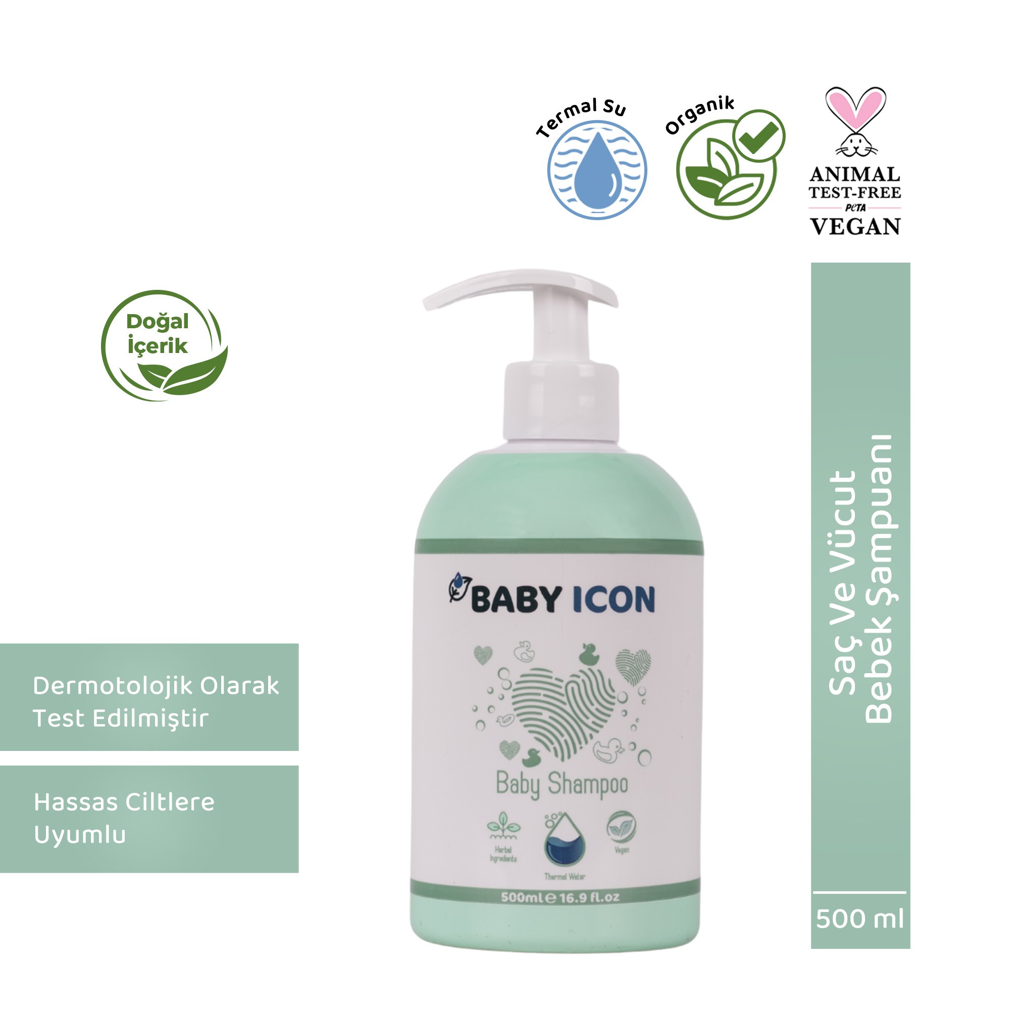 Organik Vegan Saç ve Vücut Bebek Şampuanı - 500 ml