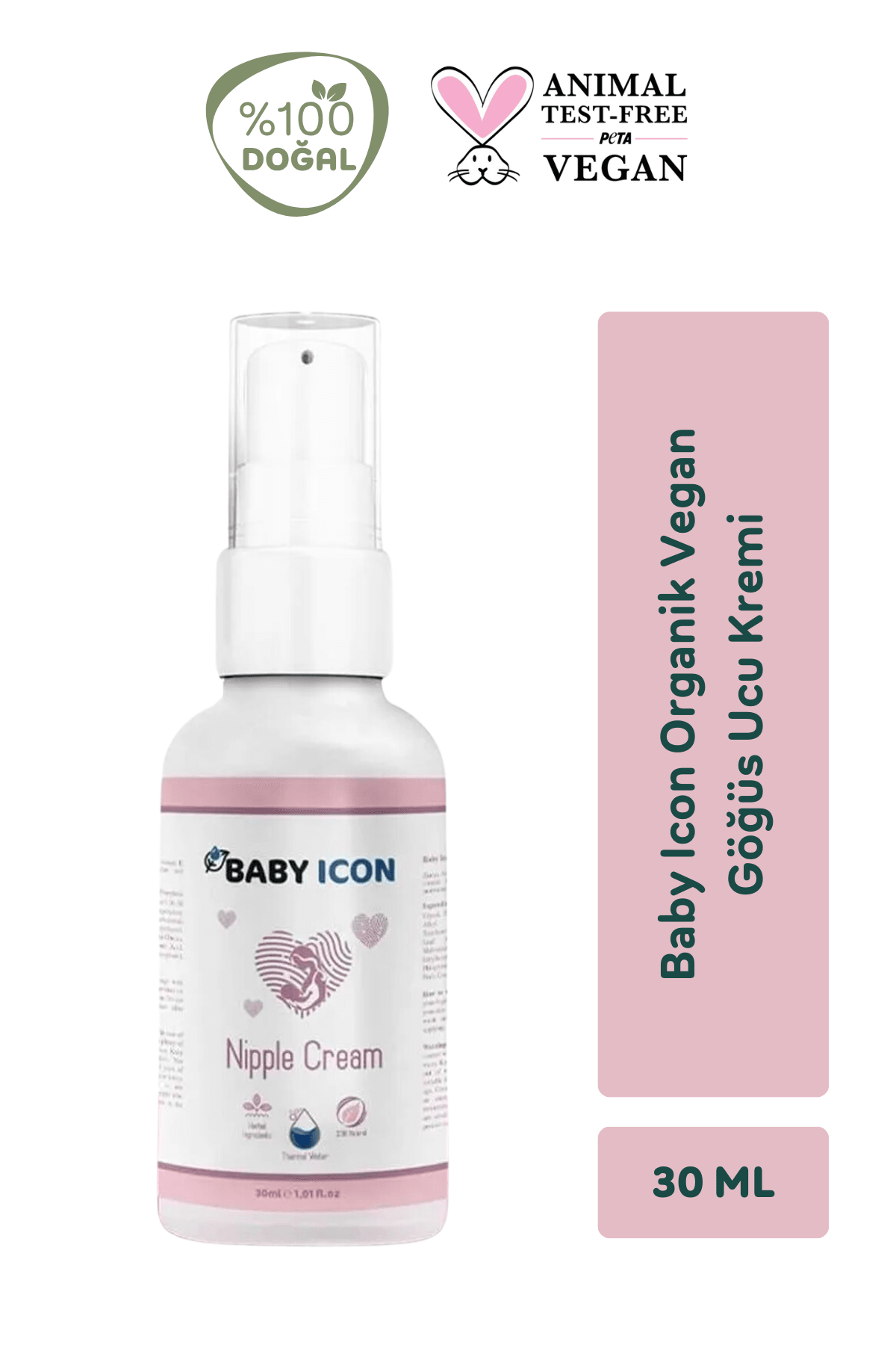 Baby Icon Organik Vegan Göğüs Ucu Kremi 30 ml