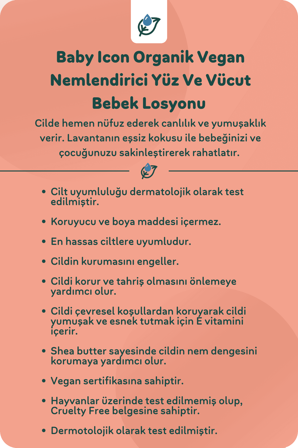 Baby Icon Organik Vegan Nemlendirici Yüz Ve Vücut Bebek Losyonu 250 ml