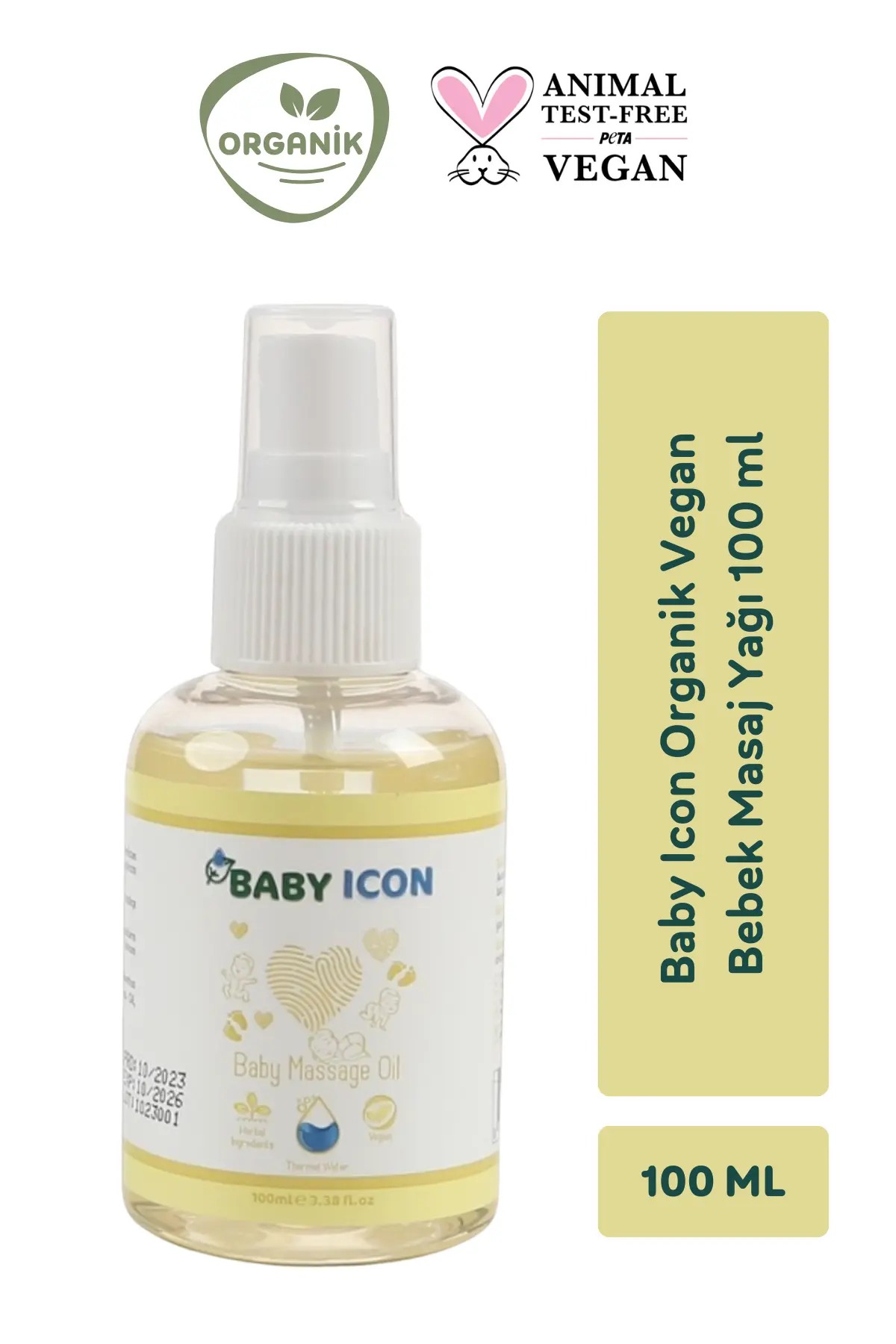 Baby Icon Organik Vegan Bebek Masaj Yağı 100 ml 2'li Paket