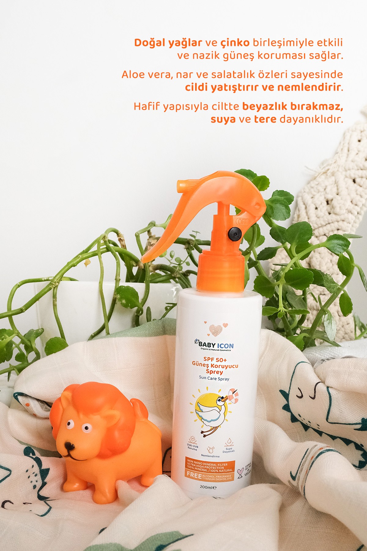 Organik Vegan Güneş Koruyucu Sprey