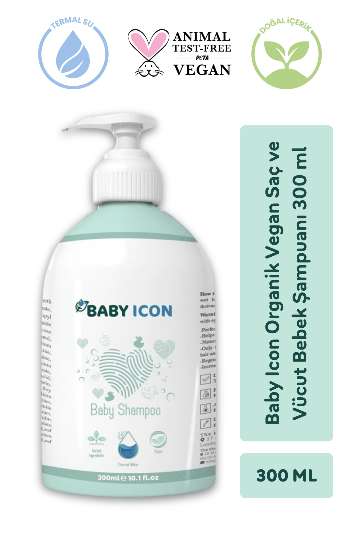 Baby Icon Organik Vegan Saç ve Vücut Bebek Şampuanı 300 ml